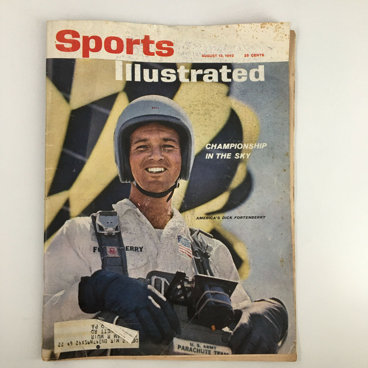 VTG Sports Illustrated Magazine August 13 1962 featuring cover image of Dick Fortenberry, showcasing the theme 'Championship in the Sky' with a vintage design.