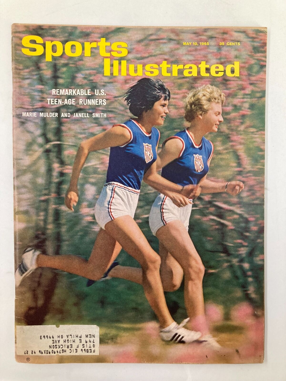 Vintage Sports Illustrated Magazine May 10 1965 cover featuring Marie Mulder and Janell Smith as teenage runners.