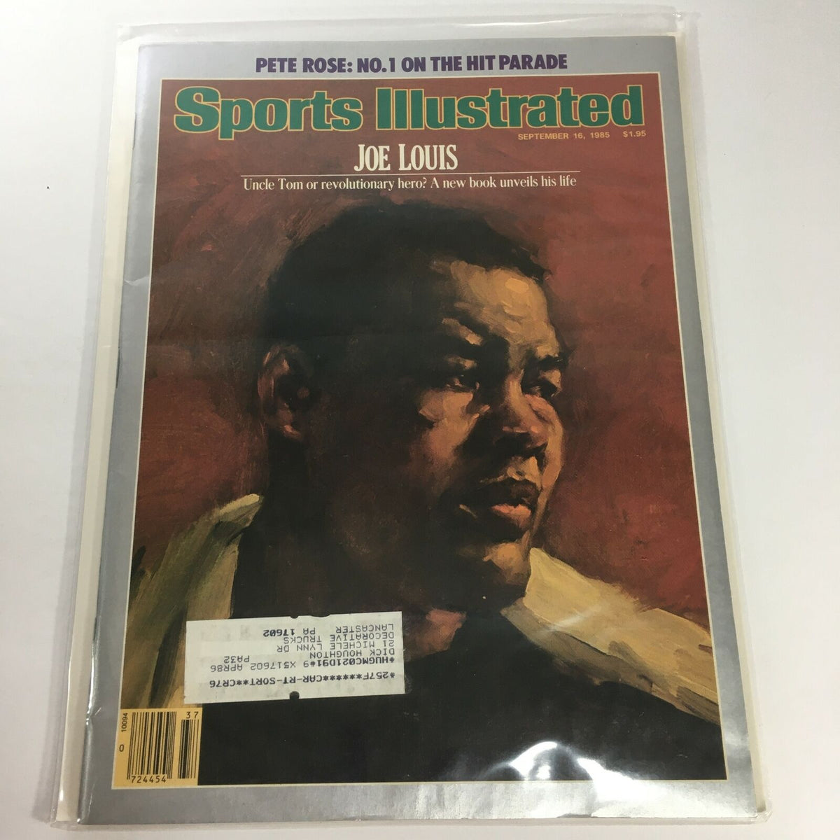 Sports Illustrated magazine cover from September 16, 1985 featuring Joe Louis. The cover discusses whether Joe Louis is an 'Uncle Tom or Revolutionary Hero?', showcasing a portrait of Louis with notable features of the magazine's branding.