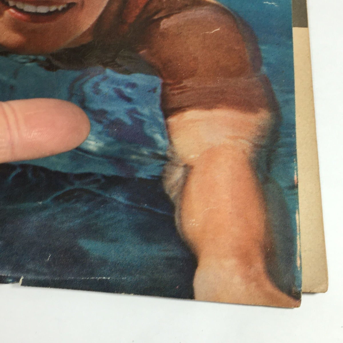 Illustration from VTG Sports Illustrated Magazine July 21, 1958 featuring a swimmer, depicting iconic swimming action and the magazine's vintage aesthetic.