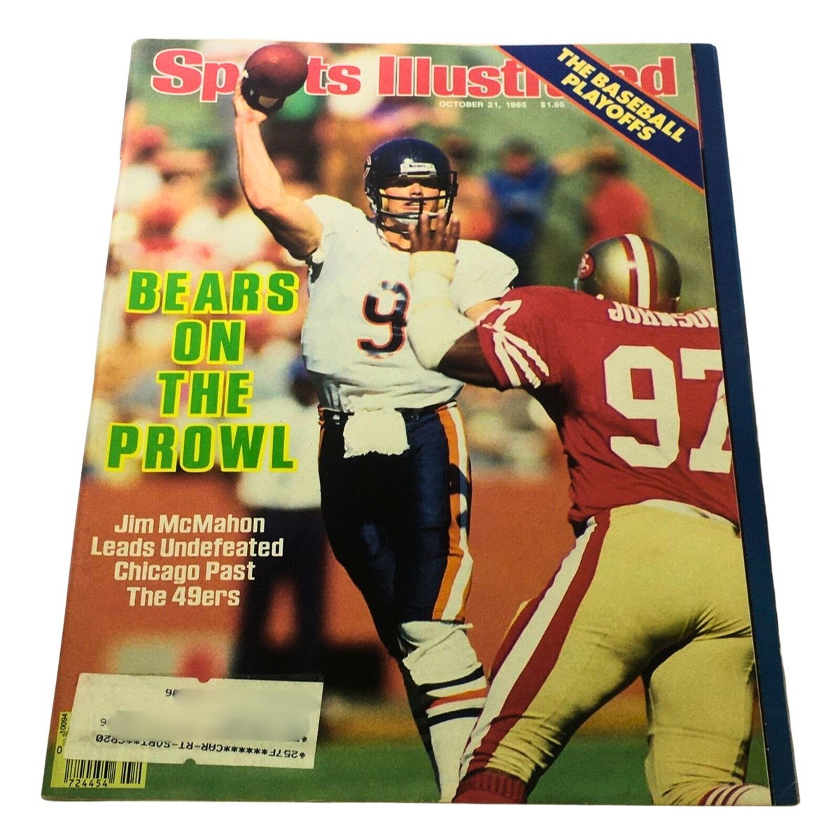 Lot of 5 1980s Sports Illustrated Magazine with Jim McMahon on the cover, detailing the undefeated Chicago Bears and their performance against the 49ers.