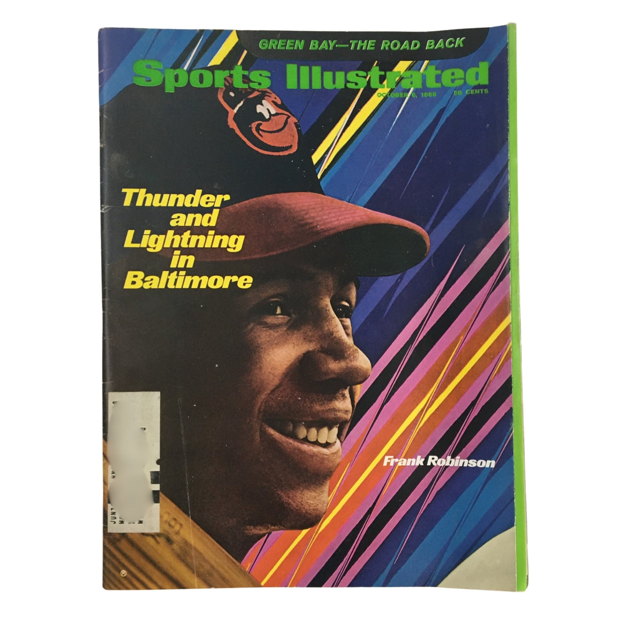 Cover of Sports Illustrated magazine featuring Frank Robinson, October 6, 1969, highlighting 'Lot of 10 1960s-1970s Baseball Stars Sports Illustrated Magazine'.