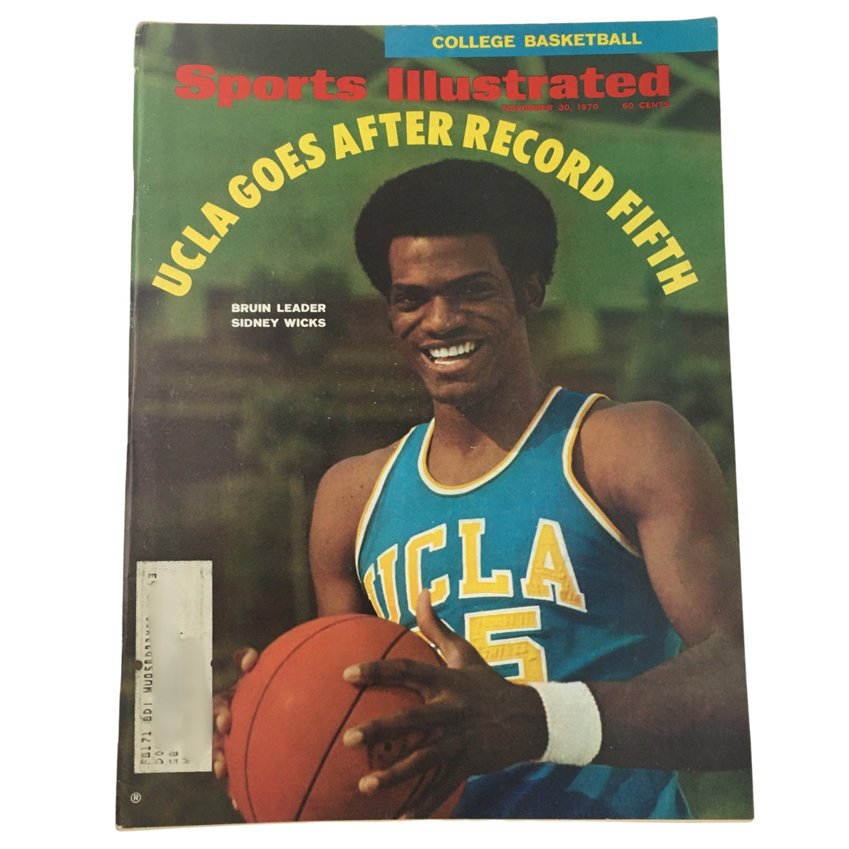 Sports Illustrated magazine cover showcasing basketball player Sidney Wicks, November 30, 1970, significant for its focus on UCLA's basketball achievements.