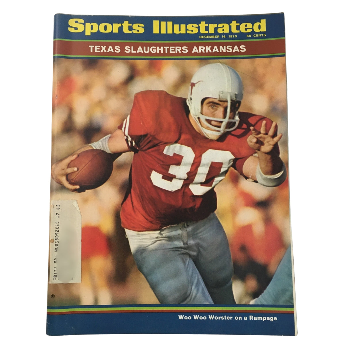 Lot of 9 1960s-1970s Sports Illustrated Magazine College Football Collection highlighting Woo Woo Worster on the cover, December 14, 1970 issue.