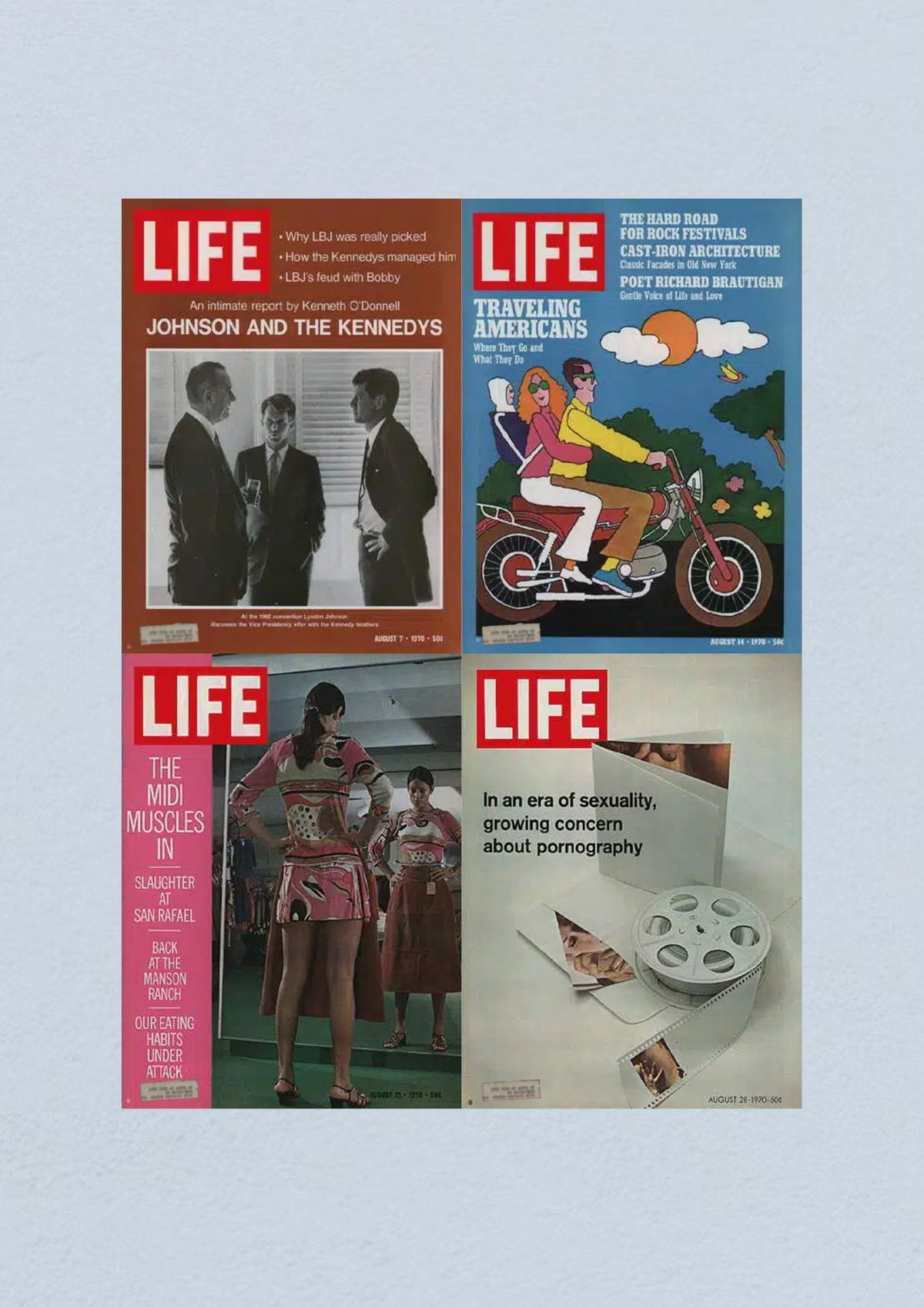 Life Magazine August 28, 1970 cover addressing societal changes and concerns about pornography in a transformative era.