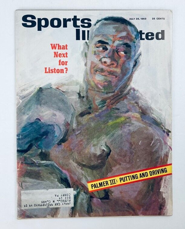 Cover of Sports Illustrated Magazine, July 29, 1963, showcasing Sonny Liston with the question 'What Next for Liston?'. This magazine is one of eight in the 'Lot of 8 1950s-1980s Sports Illustrated Magazine Boxing Collection ALI Liston', highlighting significant moments in boxing history.