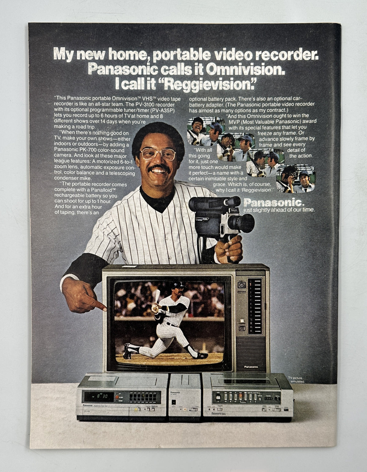 The New Yorker Magazine September 8, 1980 Circus Ladder Act Paul Degen Cover, featuring a vintage Panasonic Omnivision portable video recorder advertisement with a baseball player and camcorder