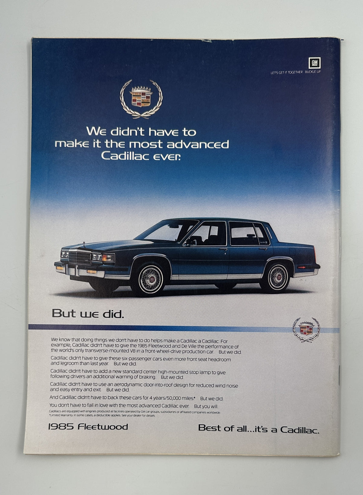 The New Yorker Magazine October 1, 1984 Lakeside Bicycle Paul Degen Cover VG, featuring a vintage 1985 Cadillac advertisement with a dark blue Cadillac sedan.
