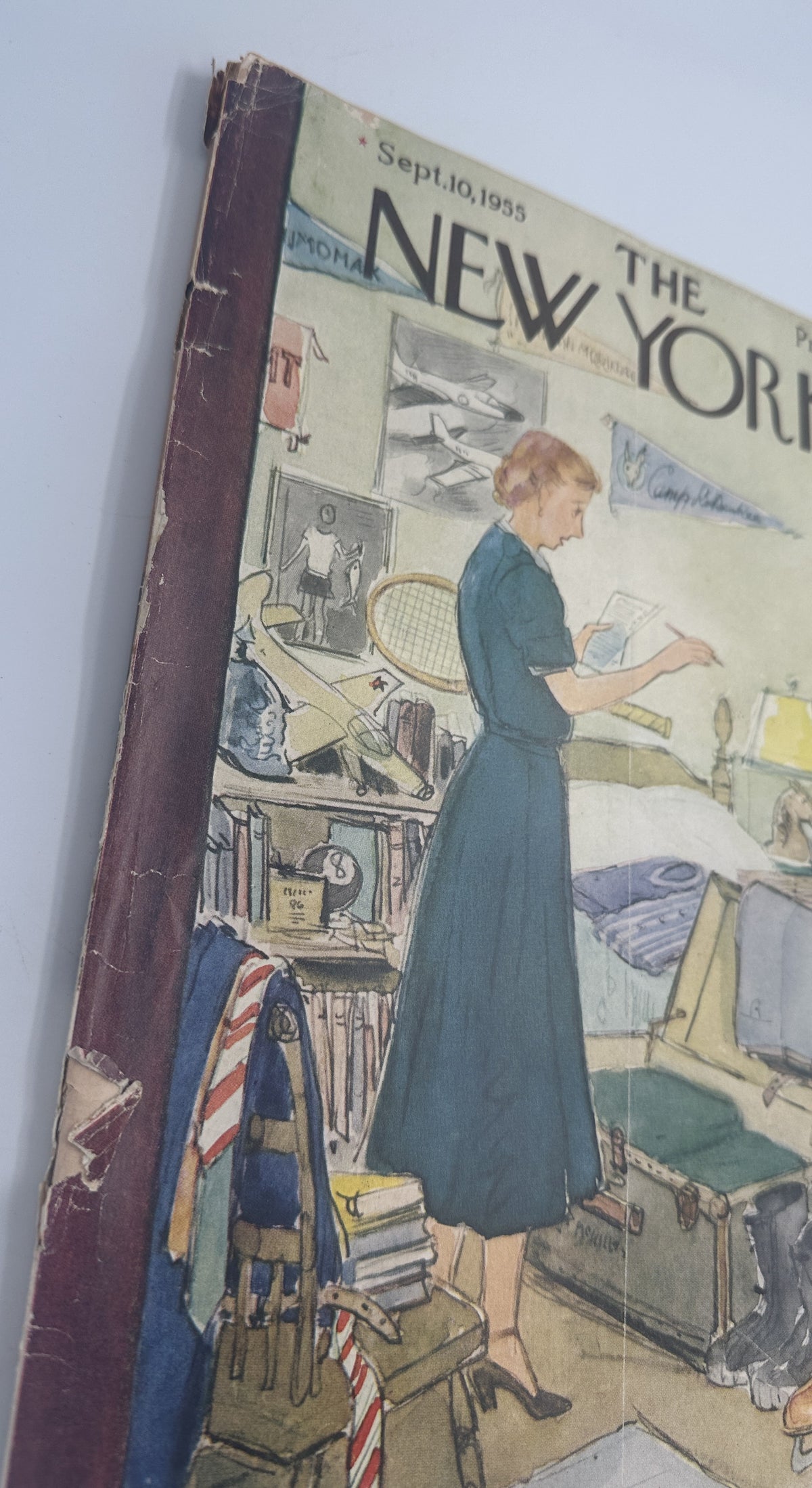 The New Yorker Magazine September 10, 1955 Dorm Room Packing Perry Barlow Cover