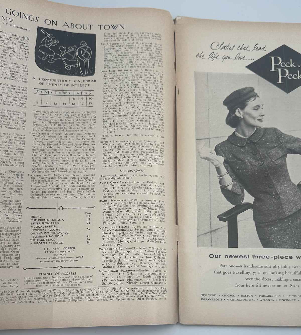 The New Yorker Magazine September 10, 1955 Dorm Room Packing Perry Barlow Cover