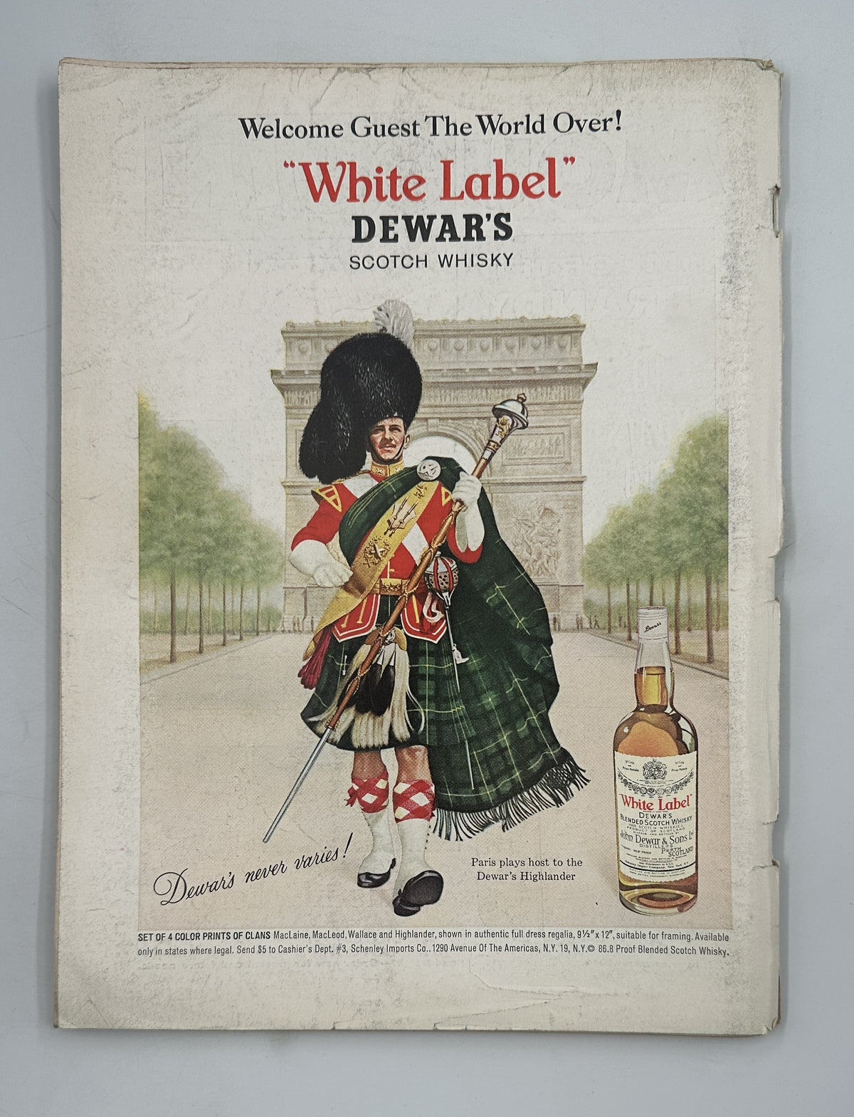 The New Yorker Magazine November 9, 1963 Football Referees Charles Martin Cover, back cover featuring a White Label Dewar's Scotch whisky advertisement with a Scottish bagpiper.