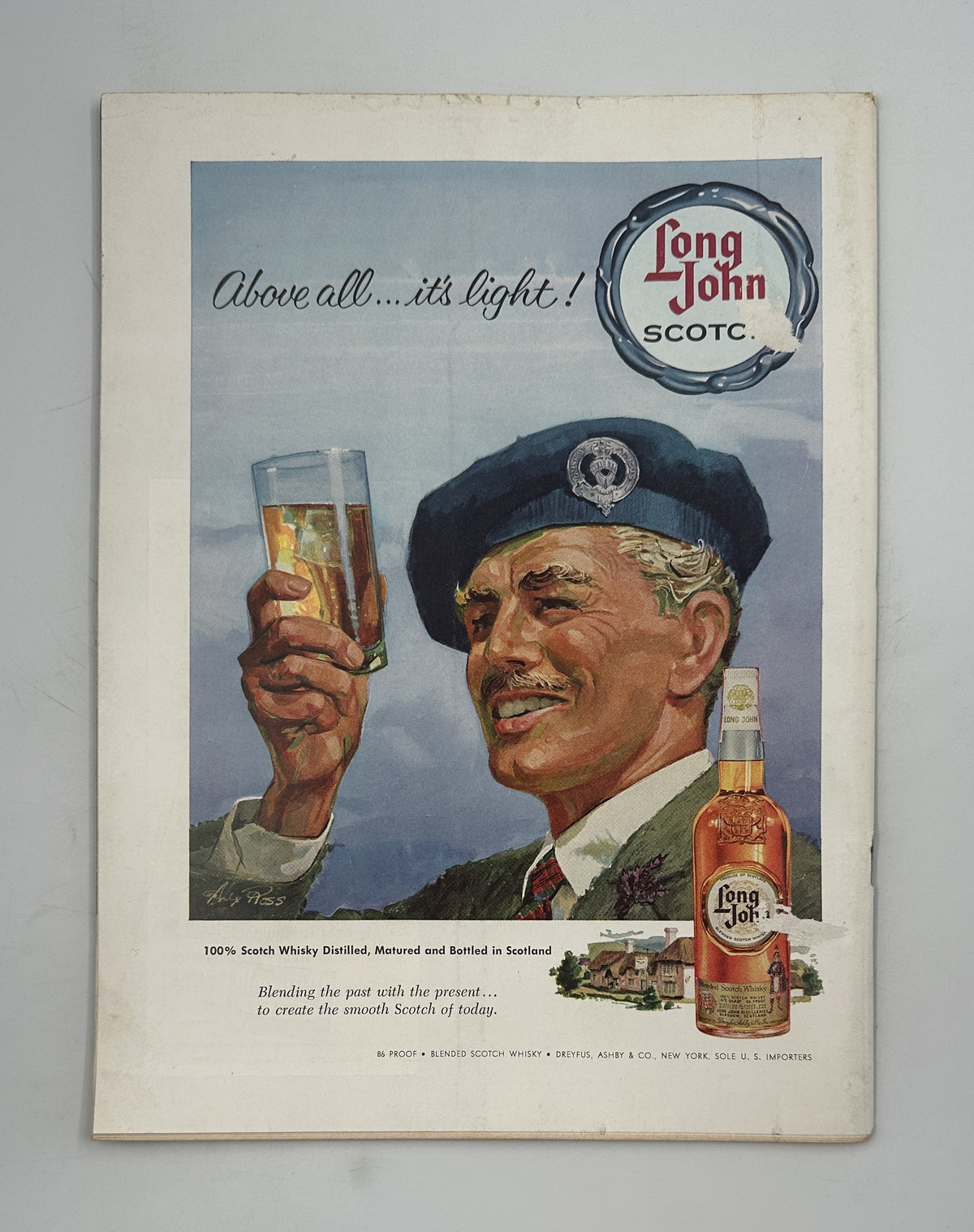 The New Yorker Magazine January 20, 1962 Ballet Dancers Stage Arthur Getz Cover featuring a vintage Long John Scotch whisky advertisement with a man raising a glass