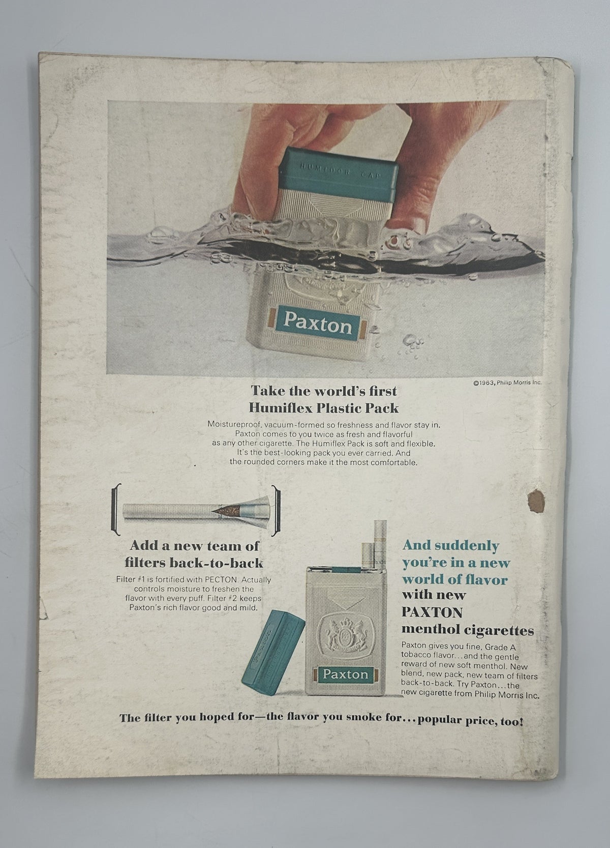 The New Yorker Magazine December 7, 1963 Christmas Gifts Garlands Ilonka Karasz Cover, back page featuring a vintage Paxton writing instrument advertisement.