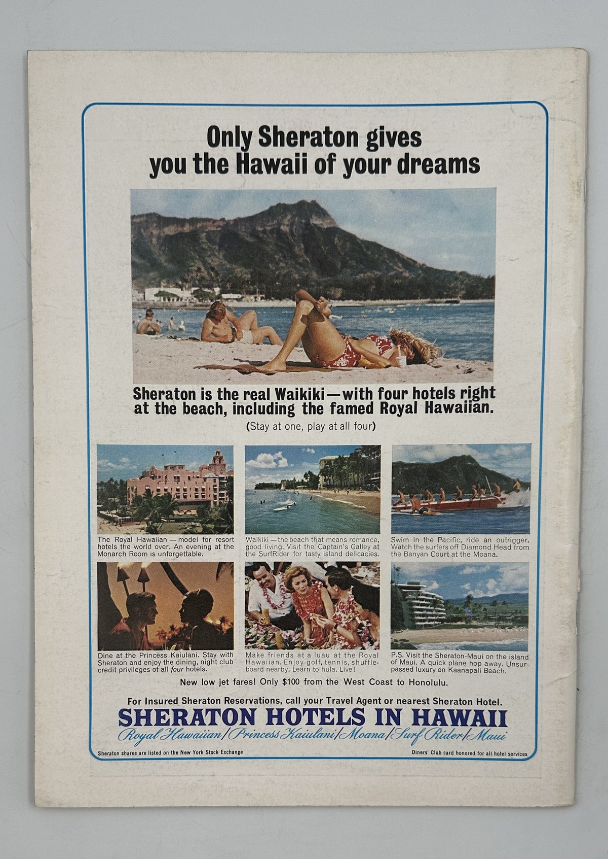 The New Yorker Magazine July 18, 1964 Summer Wildflowers Ilonka Karasz Cover VG back-cover advertisement for Sheraton Hotels in Hawaii featuring Waikiki beach, Diamond Head, and Hawaiian resort scenes.