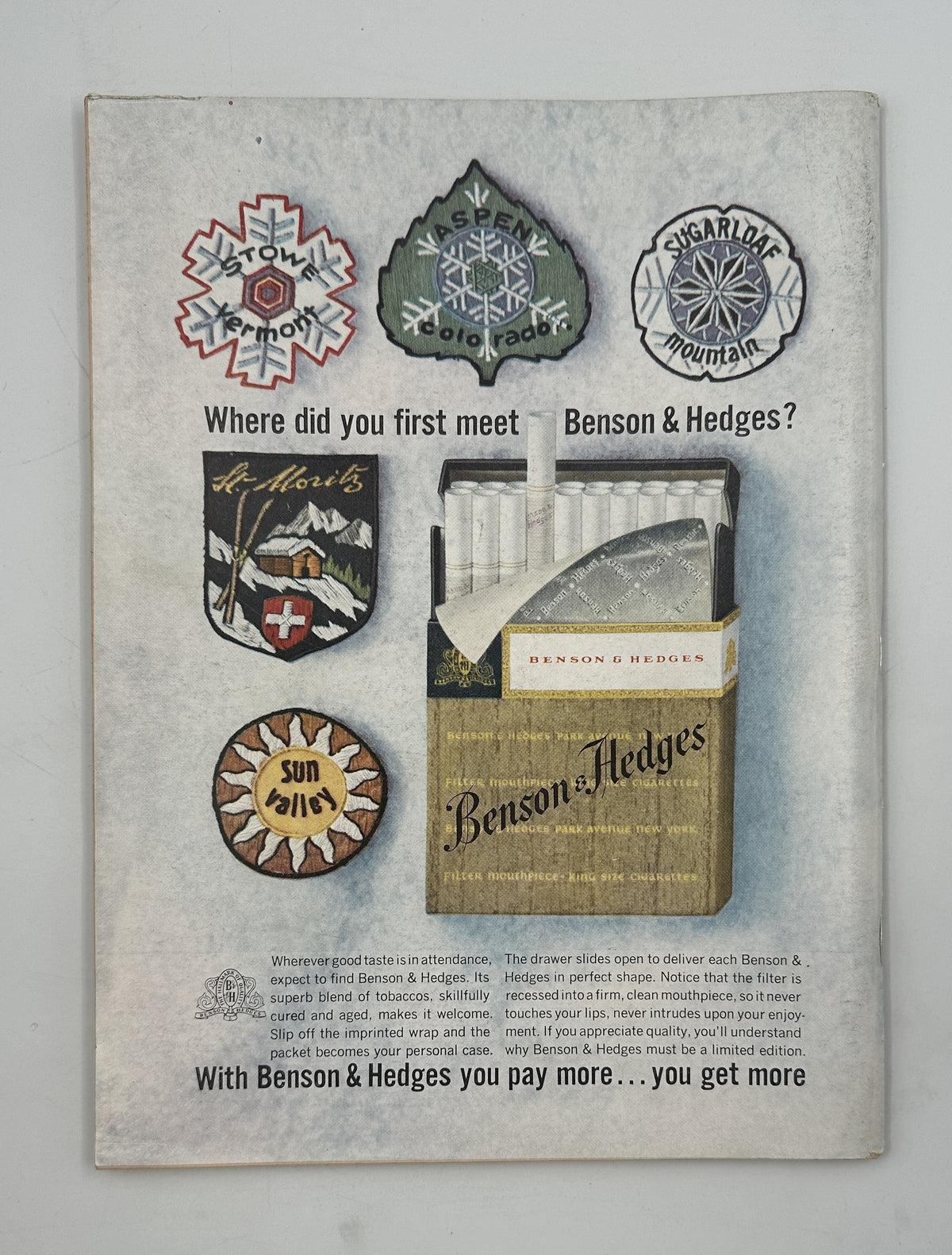 The New Yorker Magazine March 21, 1964 Night City Lights André François Cover VG, interior Benson & Hedges cigarette advertisement featuring embroidered travel badges and cigarette pack