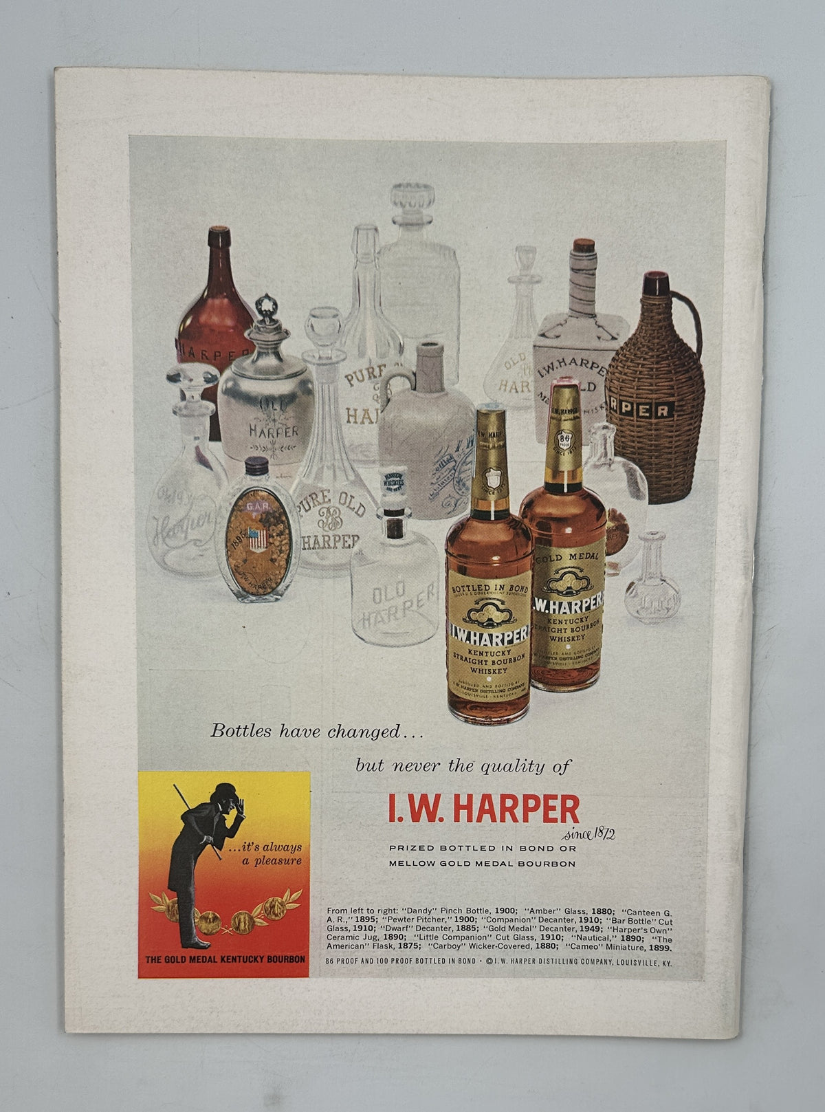 The New Yorker Magazine August 13, 1966 Cathedral Paris Anatol Kovarsky Cover VG, featuring a vintage J.W. Harper whiskey advertisement with illustrated bottles