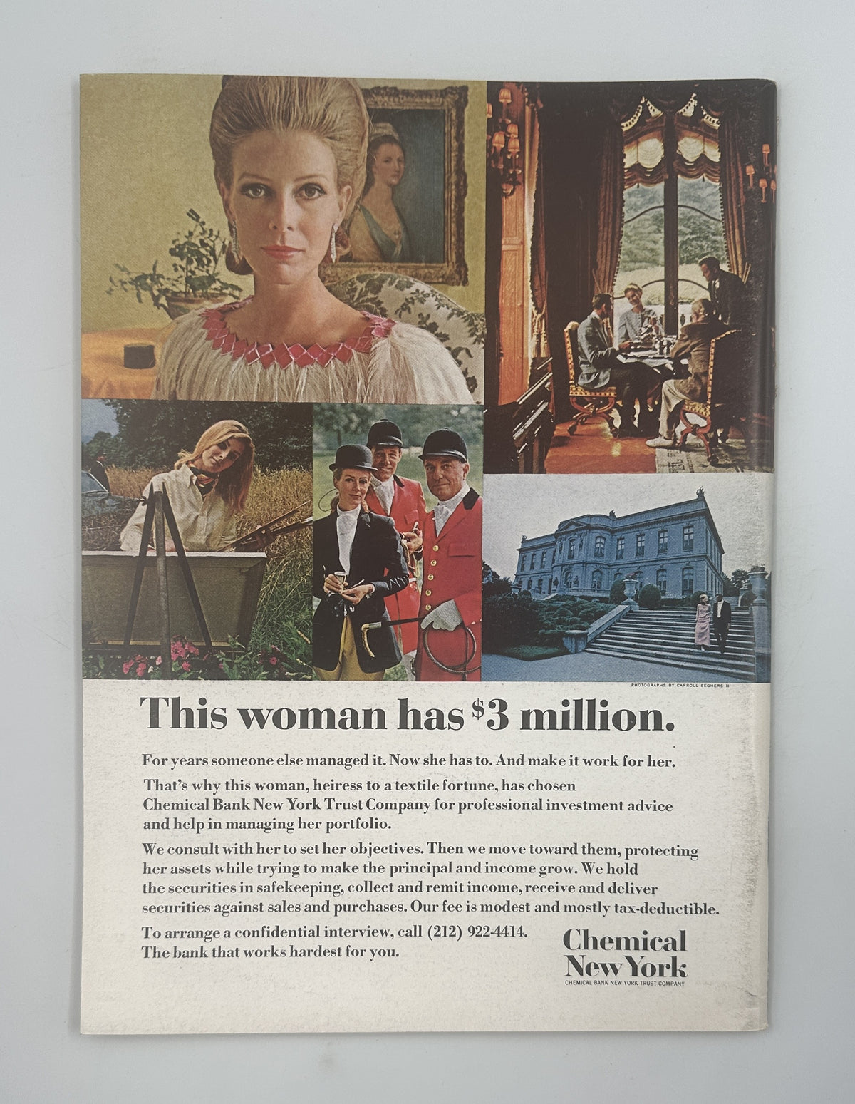 The New Yorker Magazine February 17, 1968 Snowplow James Stevenson Cover VG, interior Chemical New York advertisement featuring a woman, mansion scenes, and the headline “This woman has $3 million.”