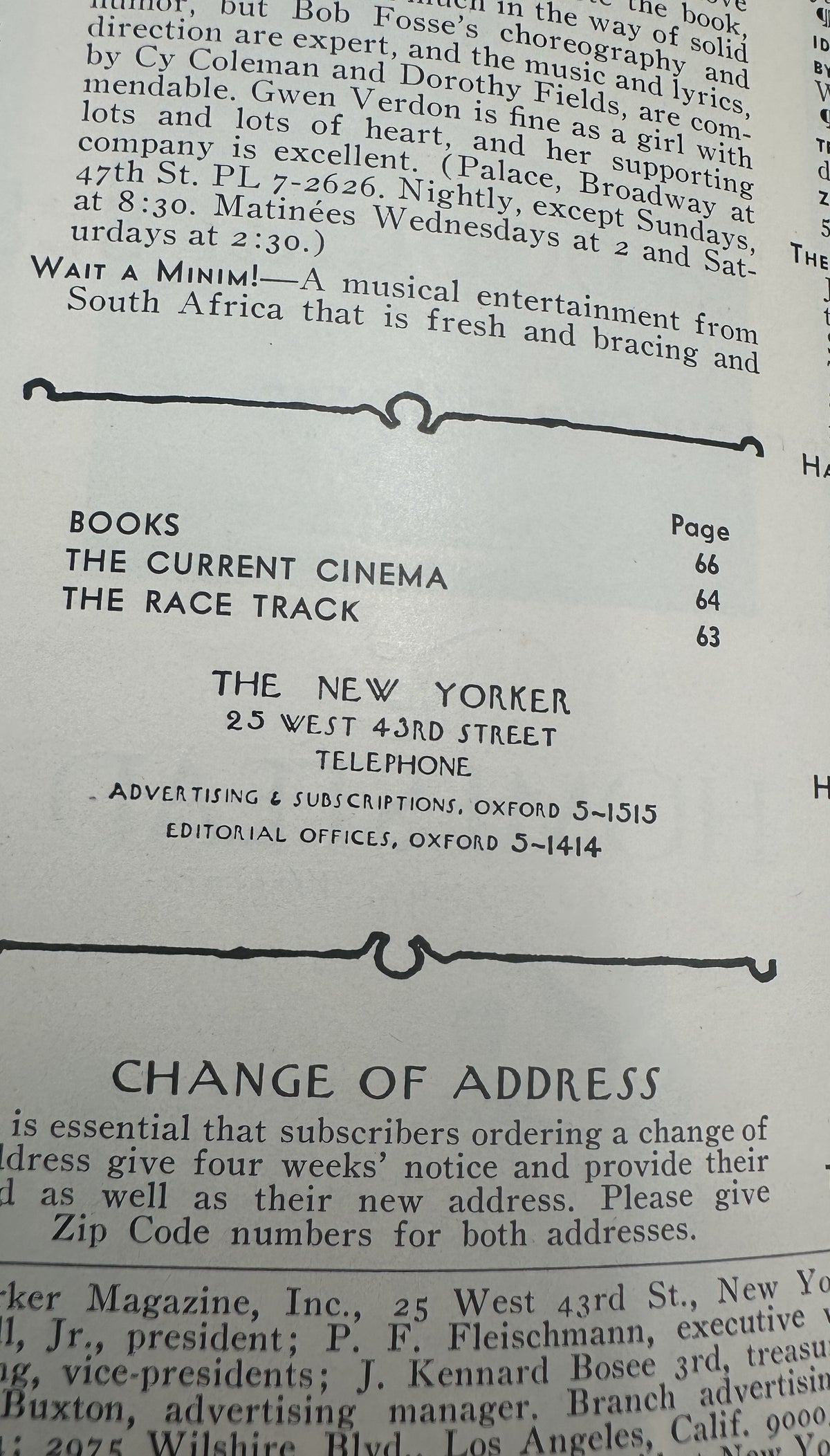 The New Yorker Magazine July 2, 1966 American Flag House Arthur Getz Cover VG, showing the printed table of contents with Books, The Current Cinema, and The Race Track listings.