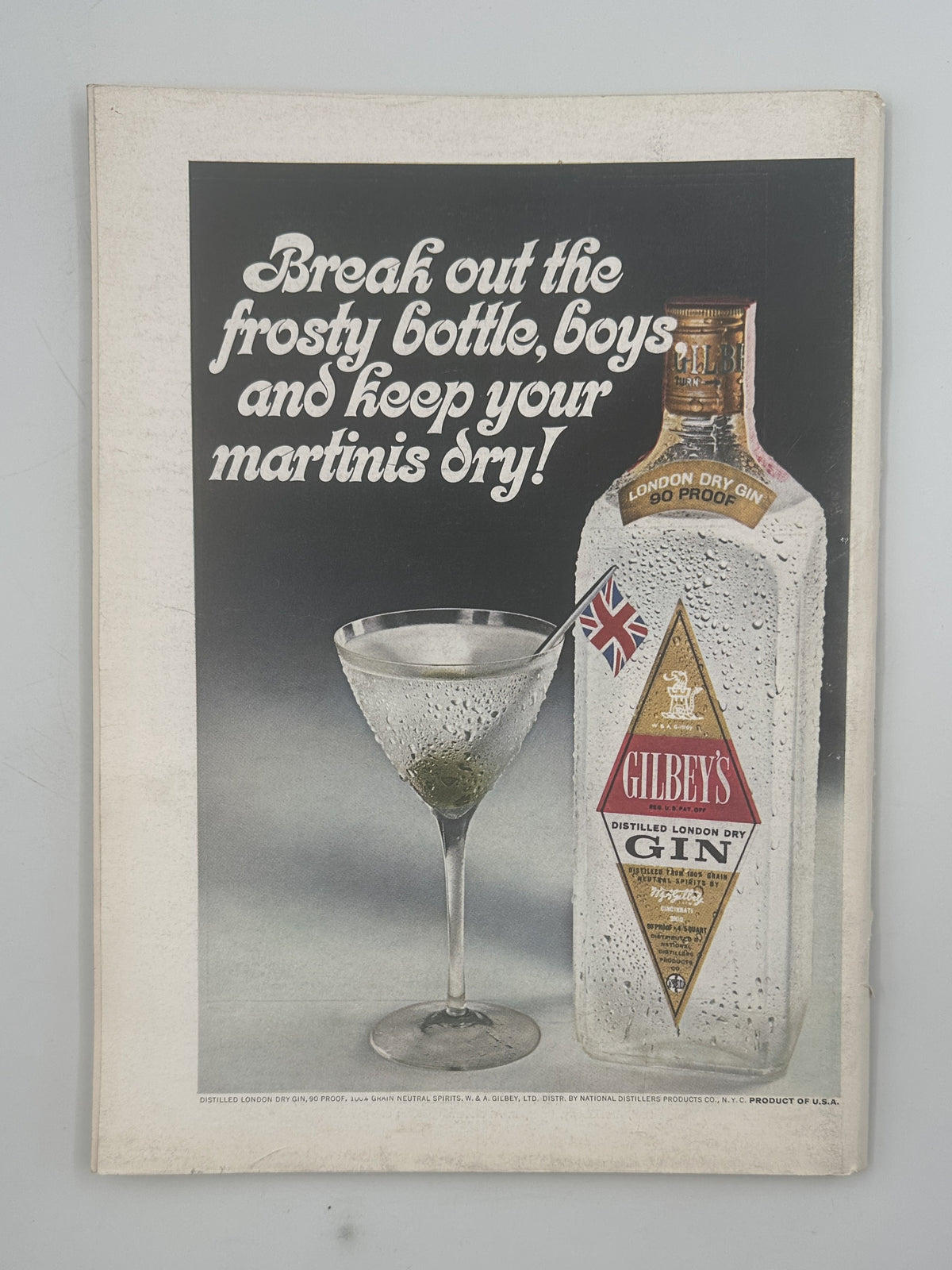 The New Yorker Magazine October 14, 1967 Leaf Raking William Steig Cover interior vintage Gordon's Gin advertisement showing a frosty bottle and martini glass