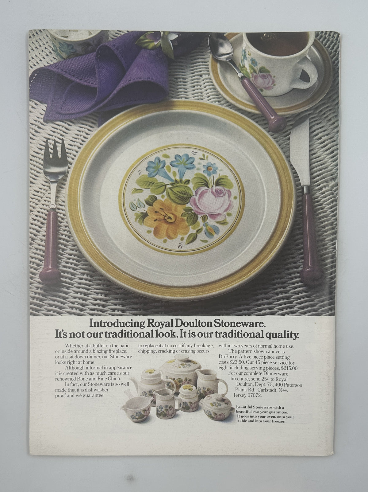 The New Yorker Magazine May 31, 1976 Abstract Horse Rider Paul Degen Cover VG, featuring a Royal Doulton stoneware advertisement with floral plate, teacup, and table setting.