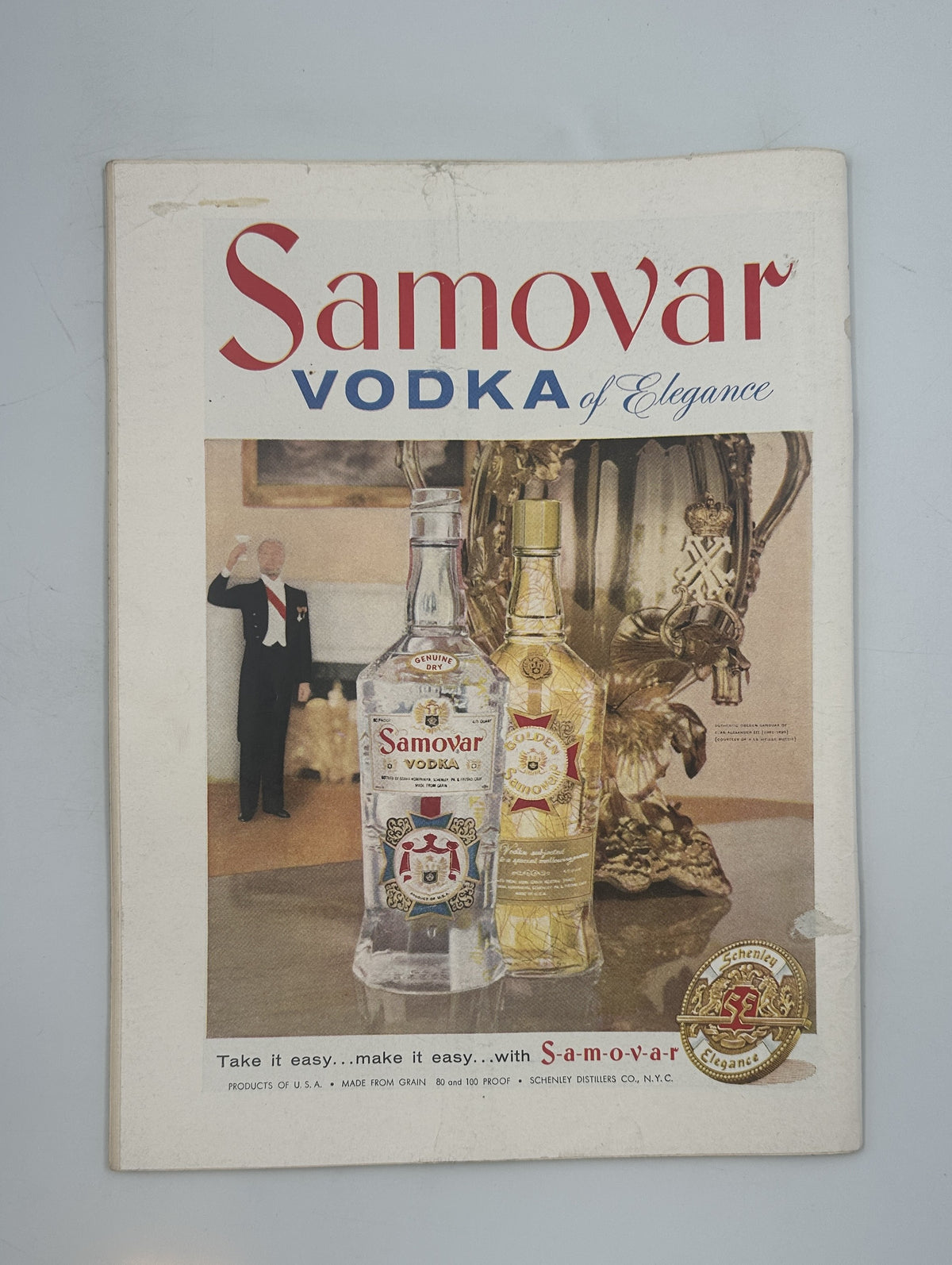 The New Yorker Magazine August 24, 1957 Ice Cream Truck Edna Eicke Cover, back cover featuring a vintage Samovar Vodka advertisement with illustrated bottles and bar scene.
