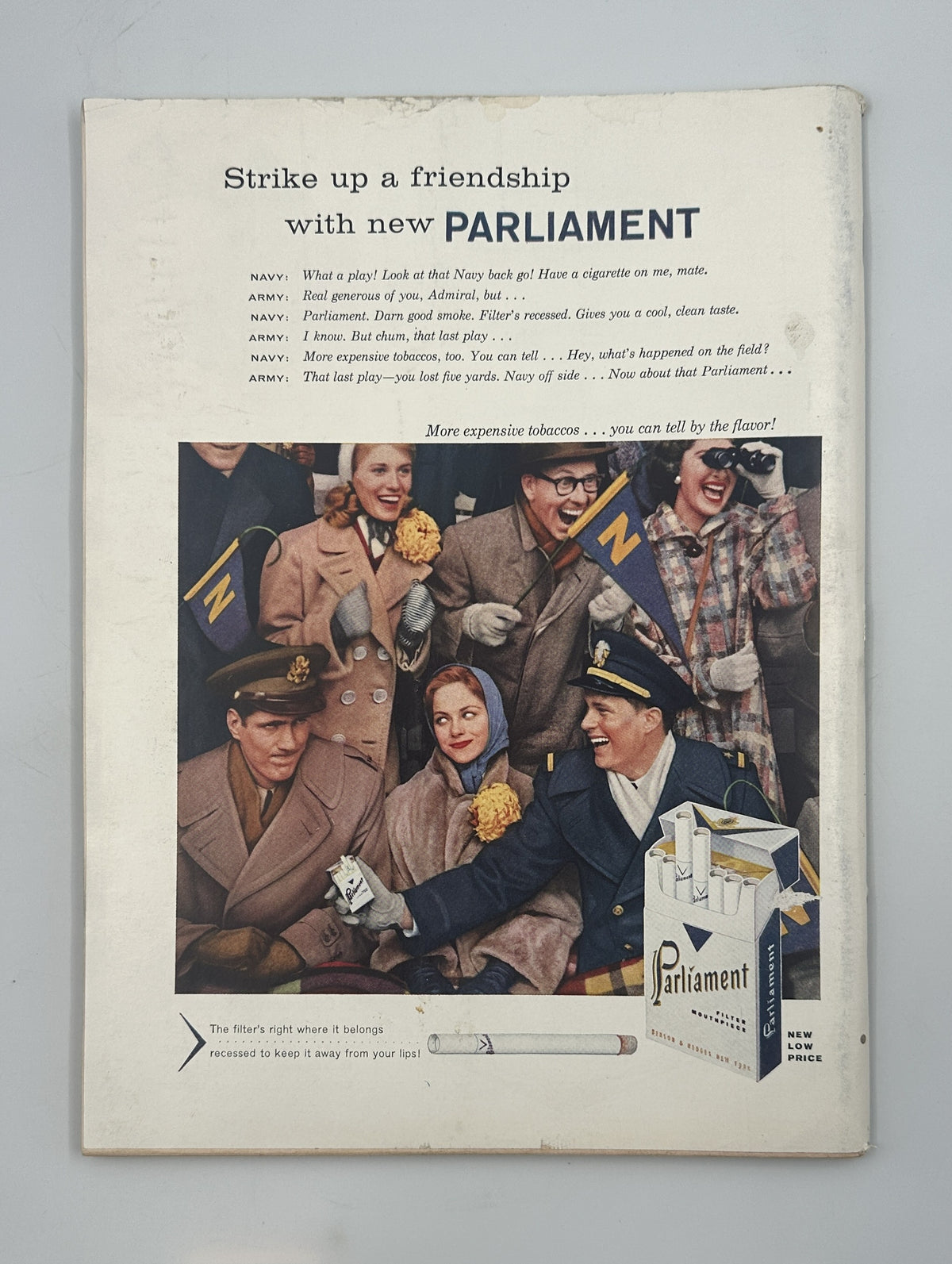 The New Yorker Magazine November 9, 1957 Horse Show Jump Arthur Getz Cover opened to a vintage Parliament cigarette advertisement showing friends gathered together