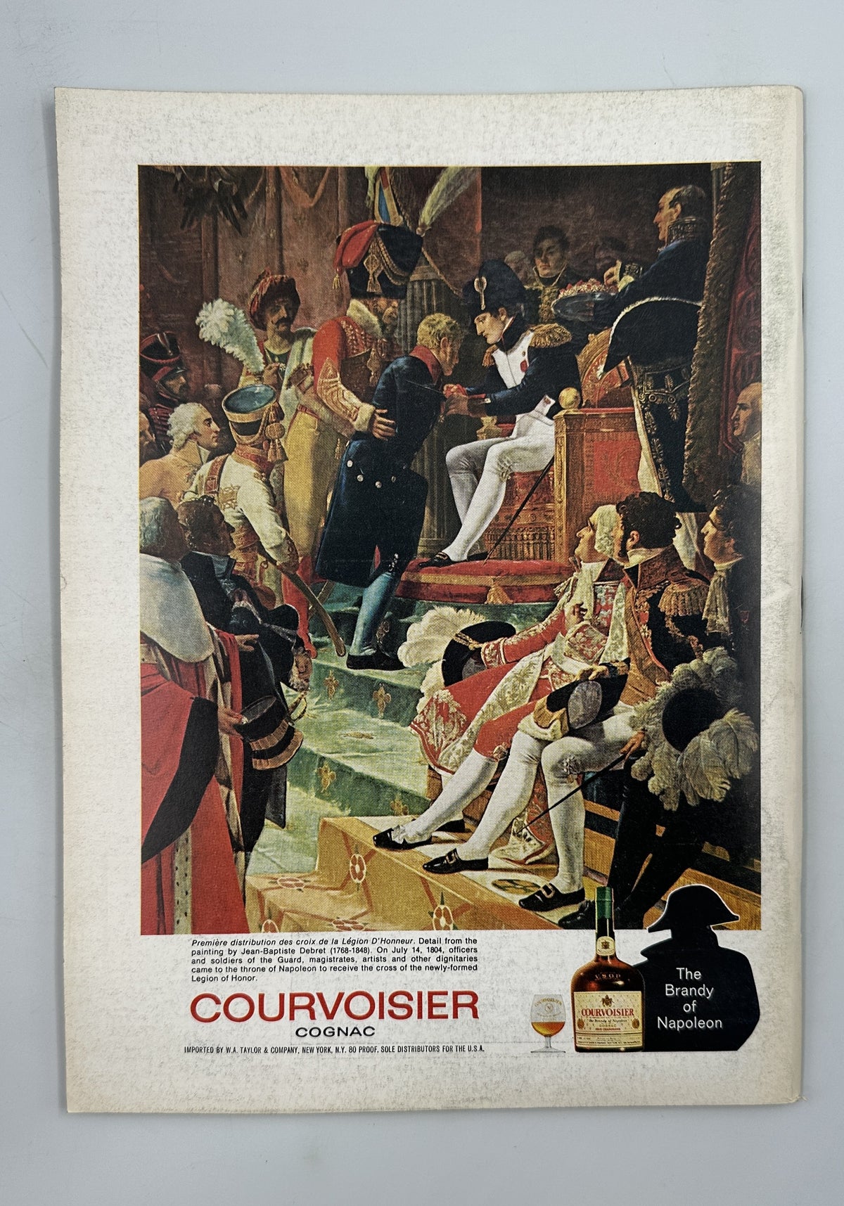 The New Yorker Magazine October 3, 1970 Waiter Pouring Wine Dinner Charles Saxon VG, vintage Courvoisier Cognac advertisement depicting an elegant historical dinner scene.