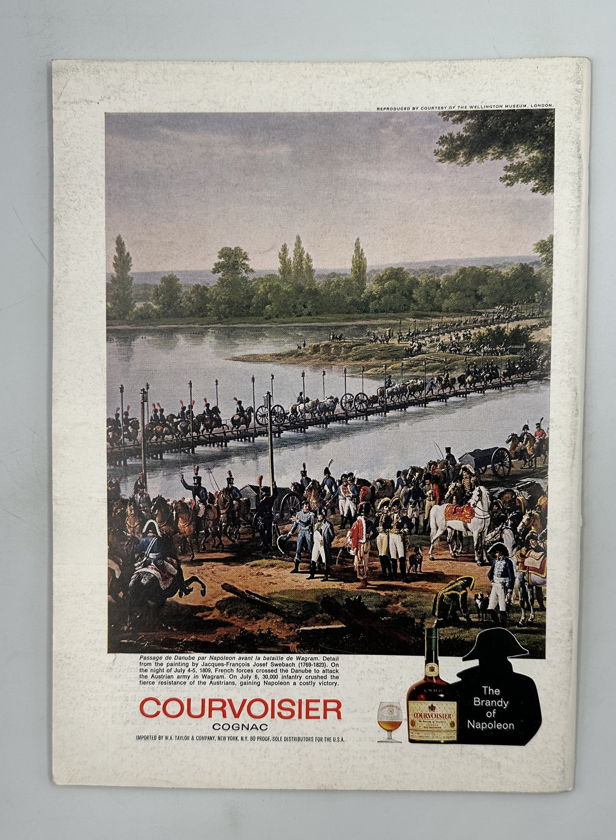 The New Yorker Magazine September 9, 1972 Lion Teaching Charles Addams Cover VG, vintage Courvoisier cognac advertisement depicting a historic riverside gathering with a bottle illustration.