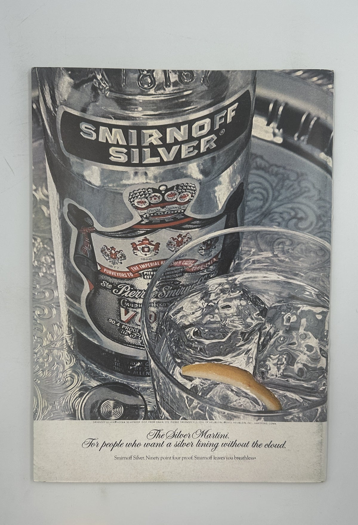 The New Yorker Magazine May 6, 1974 Potted Trees Eugene Mihaesco Cover VG featuring a vintage Smirnoff Silver vodka advertisement with a bottle, cocktail glass, and decorative black-and-white background