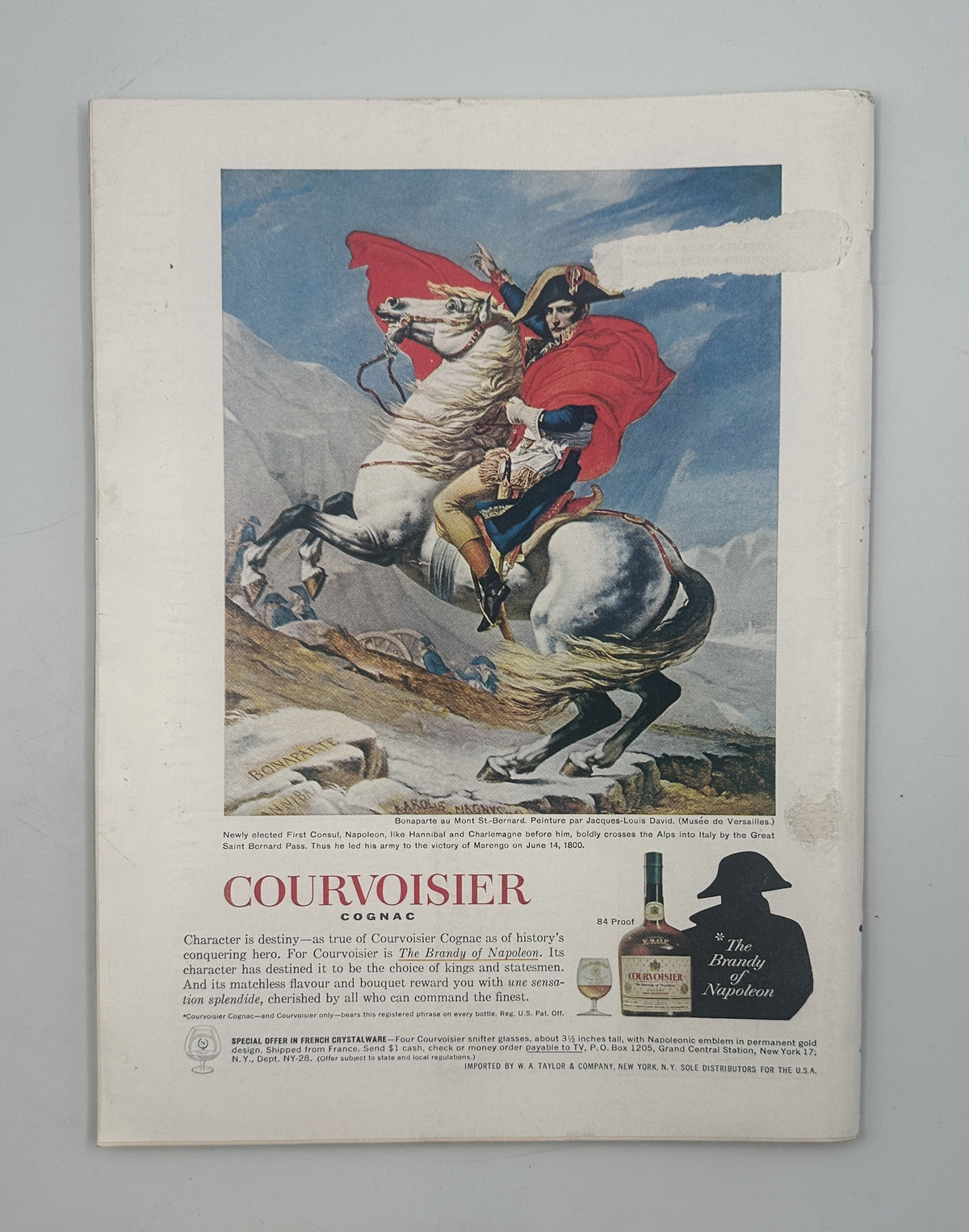 The New Yorker Magazine September 22, 1962 Card Table Floral Lamp Robert Kraus Cover, vintage Courvoisier cognac advertisement featuring Napoleon Bonaparte on horseback.