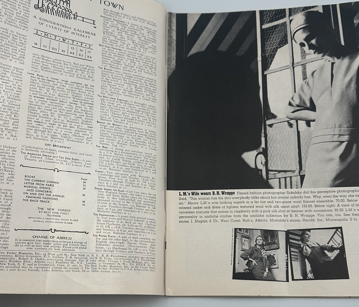 The New Yorker Magazine August 17, 1963 Rowboat Golden Lake Landscape Abe Birnbaum opened to an interior editorial page with text and a black-and-white photograph.