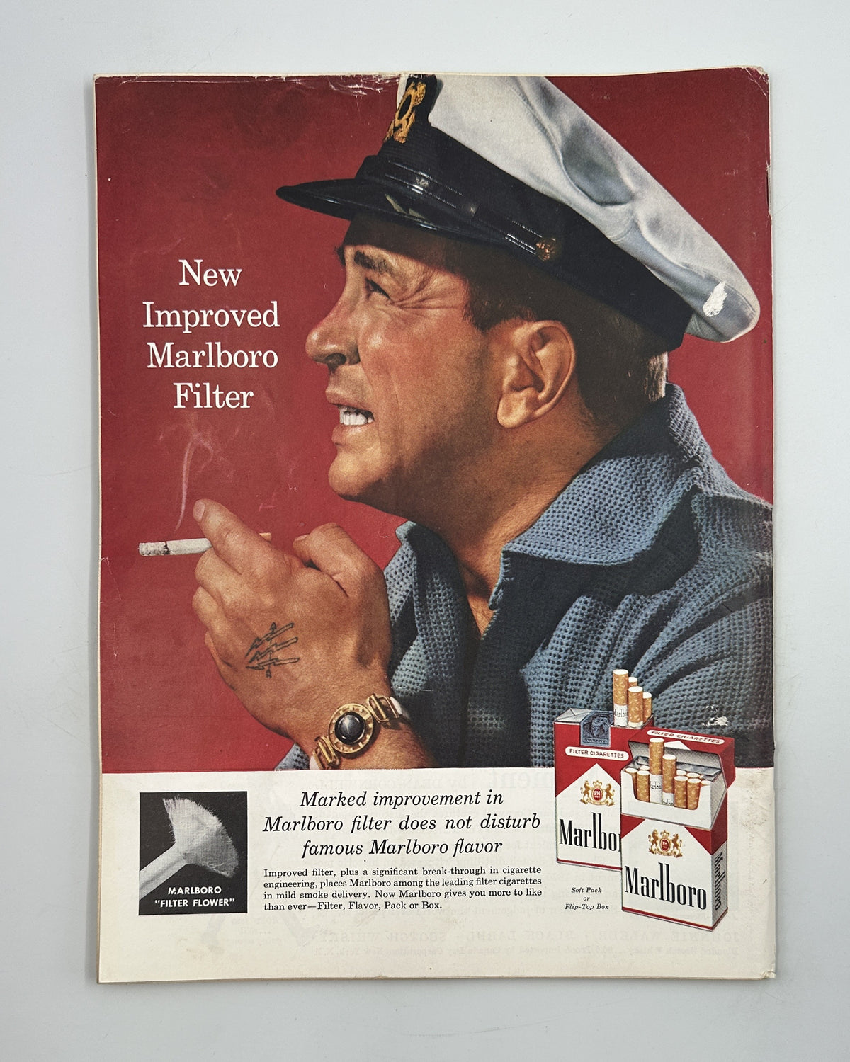 The New Yorker Magazine September 13, 1958 Piano William Steig Cover featuring a vintage Marlboro cigarette advertisement with a sailor smoking beside Marlboro packaging