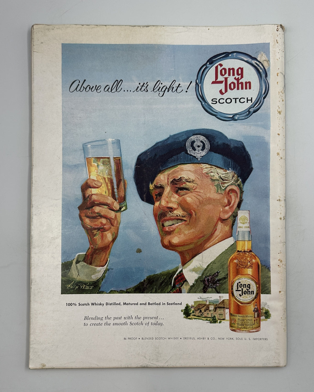 The New Yorker Magazine September 30, 1961 Amusement Park Ilonka Karasz Cover back cover featuring a vintage Long John Scotch advertisement with a man raising a glass and a whisky bottle.