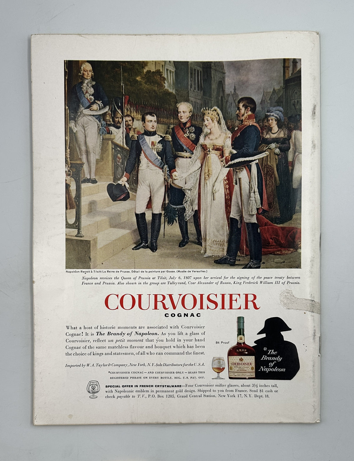 The New Yorker Magazine June 3, 1961 Garden Flower Vase Abe Birnbaum Cover, vintage Courvoisier cognac advertisement featuring a historical European royal scene.