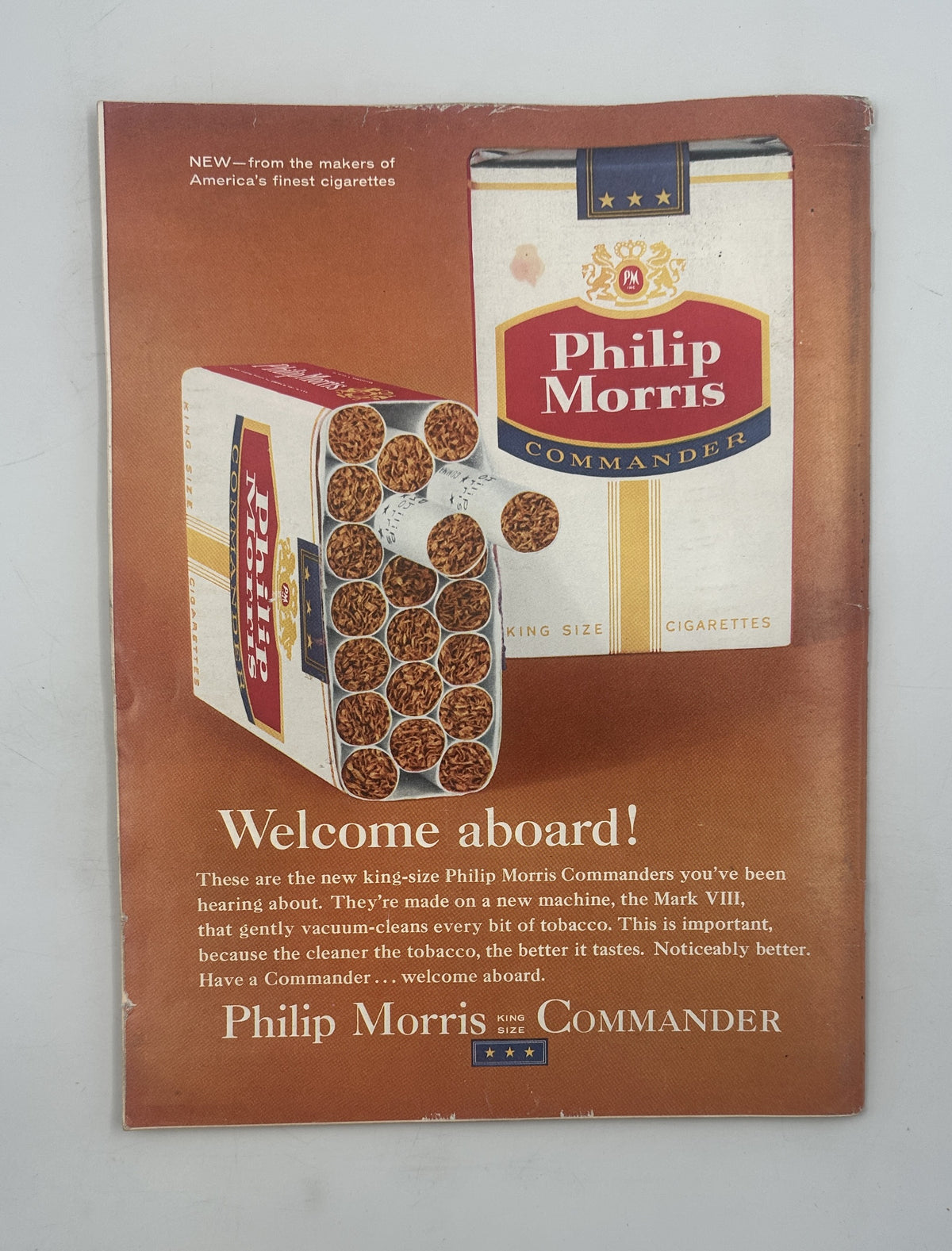 The New Yorker Magazine February 25, 1961 Library Reading Room Abe Birnbaum Cover showing a vintage Philip Morris Commander cigarette advertisement with a cigarette pack and open carton.