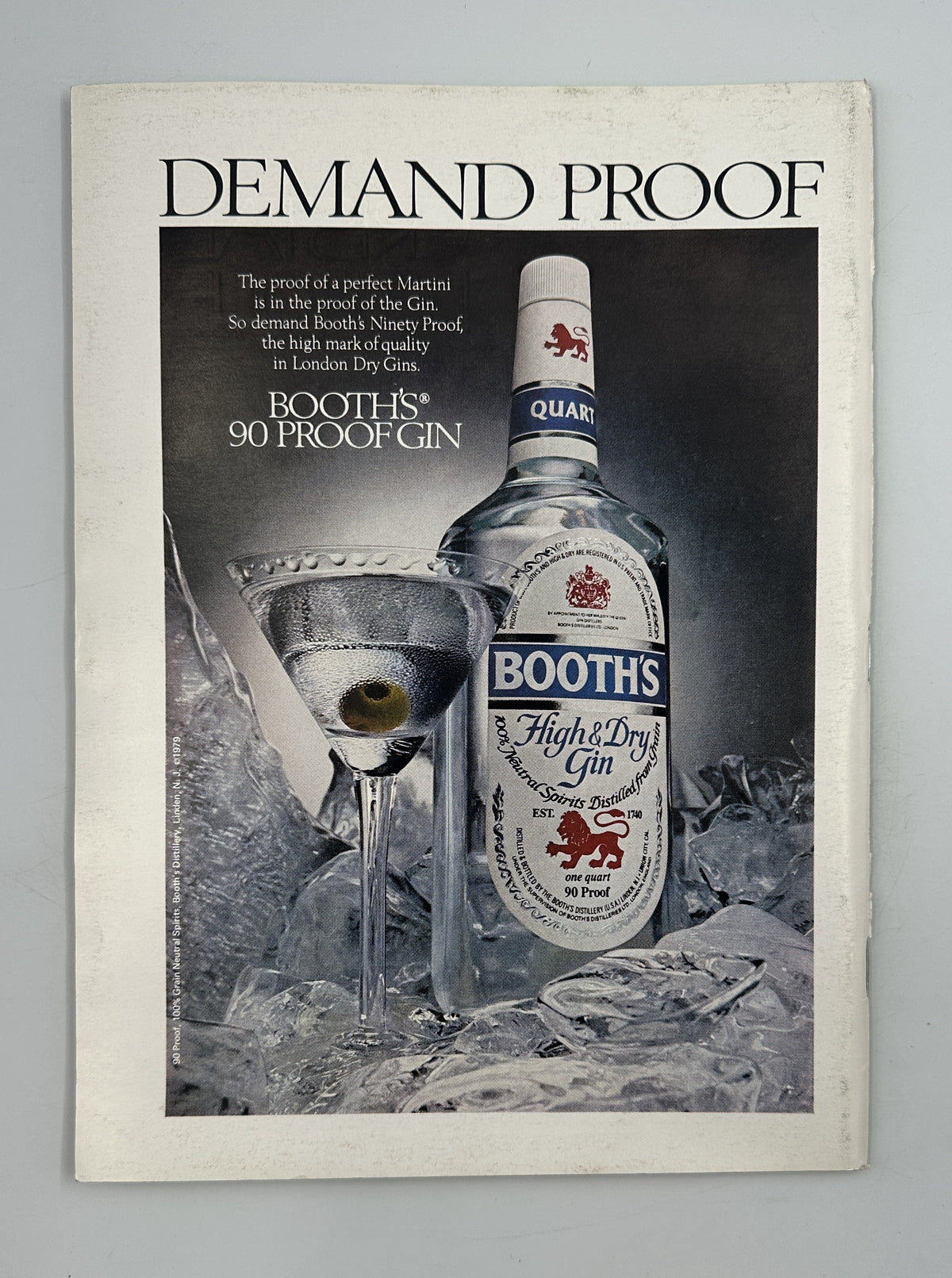 The New Yorker Magazine May 21, 1979 Music Studio Instruments Paul Degen Cover VG, featuring an interior Booth's 90 Proof Gin advertisement with a bottle and cocktail glass.