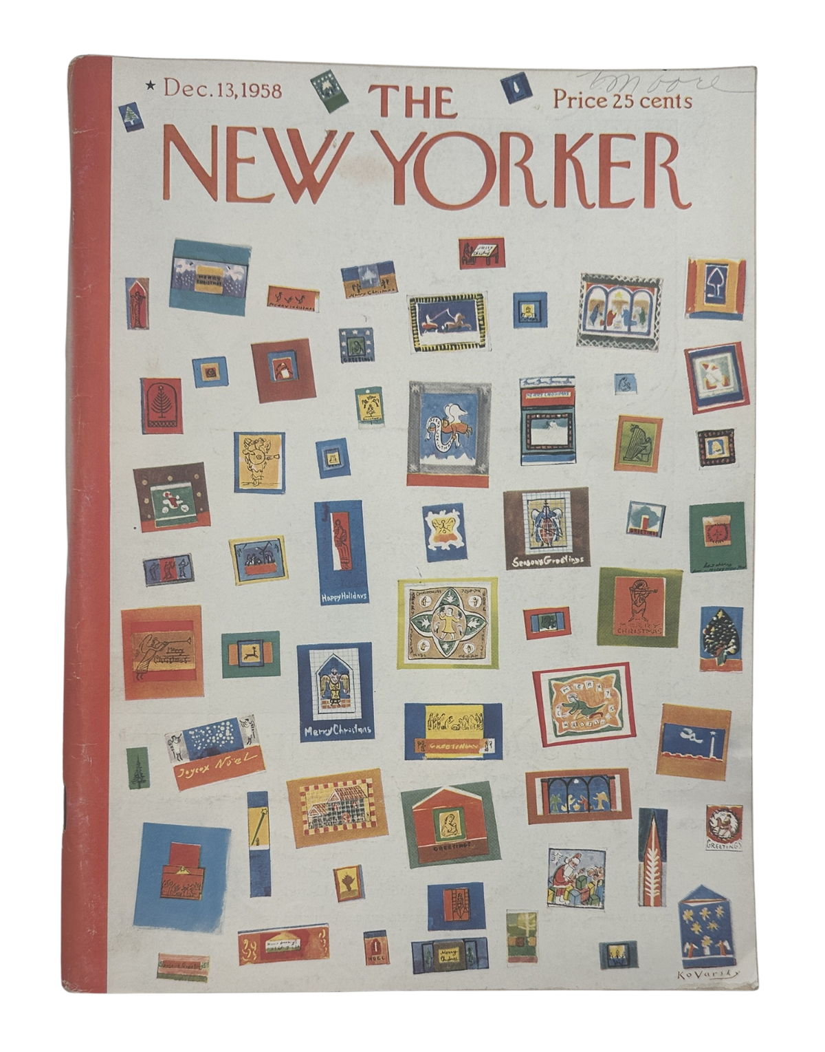 The New Yorker Magazine December 13, 1958 Christmas Cards Anatol Kovarsky Cover