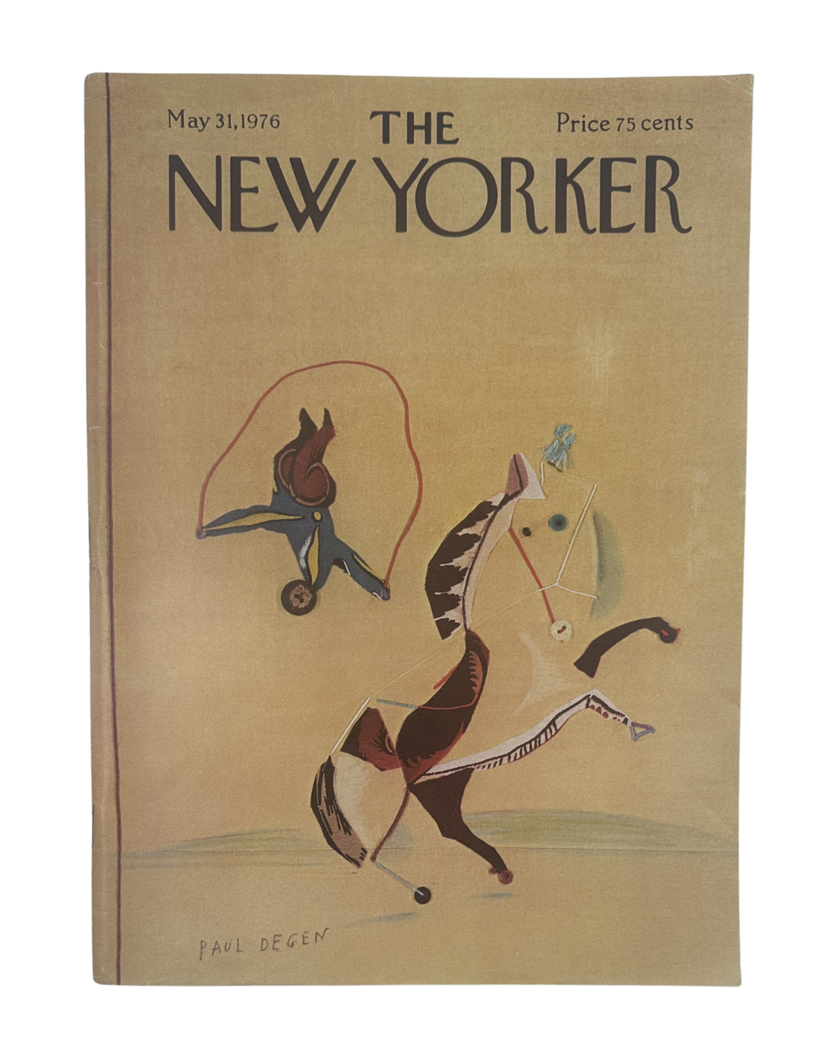 The New Yorker Magazine May 31, 1976 Abstract Horse Rider Paul Degen Cover VG, featuring an abstract horse rider illustration on the vintage magazine cover.