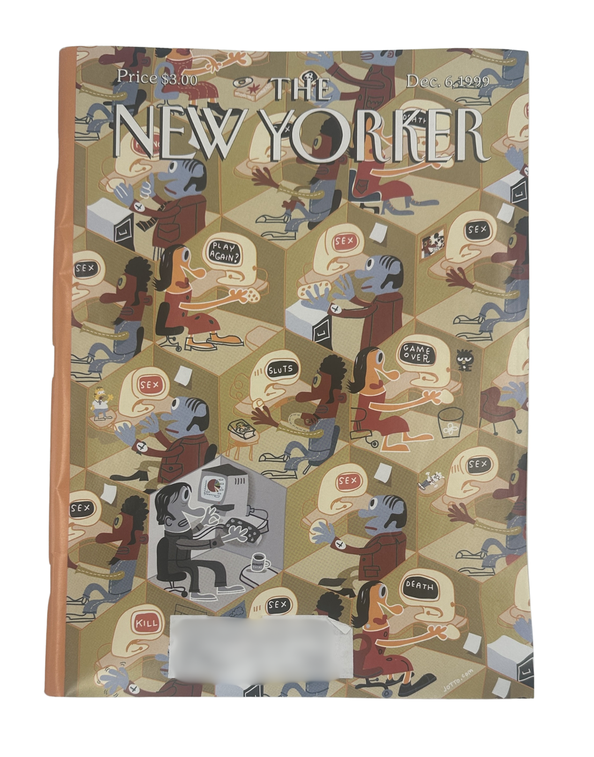 The New Yorker Magazine December 6, 1999 Work Station Play Station J. Otto Seibold Cover featuring a colorful illustrated cover design