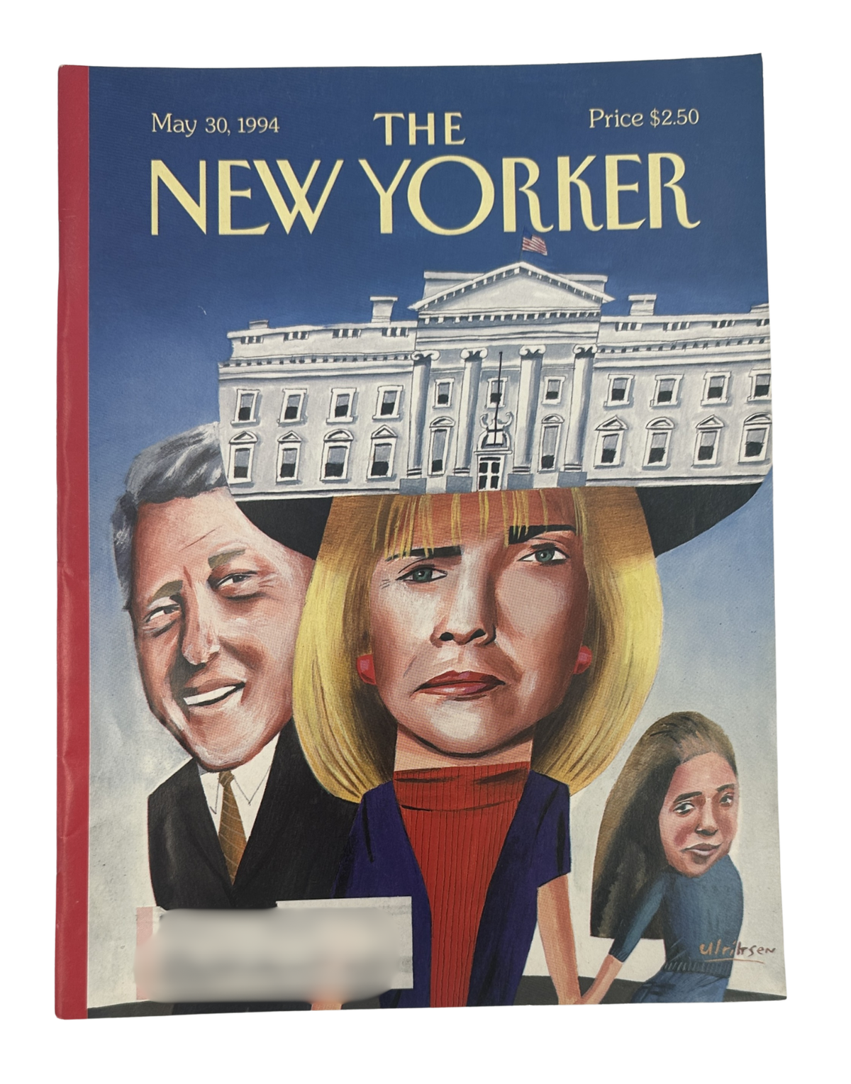 The New Yorker Magazine May 30, 1994 White House Hillary Clinton Mark Ulriksen Cover VG, featuring a Mark Ulriksen illustrated cover of Bill and Hillary Clinton with the White House.