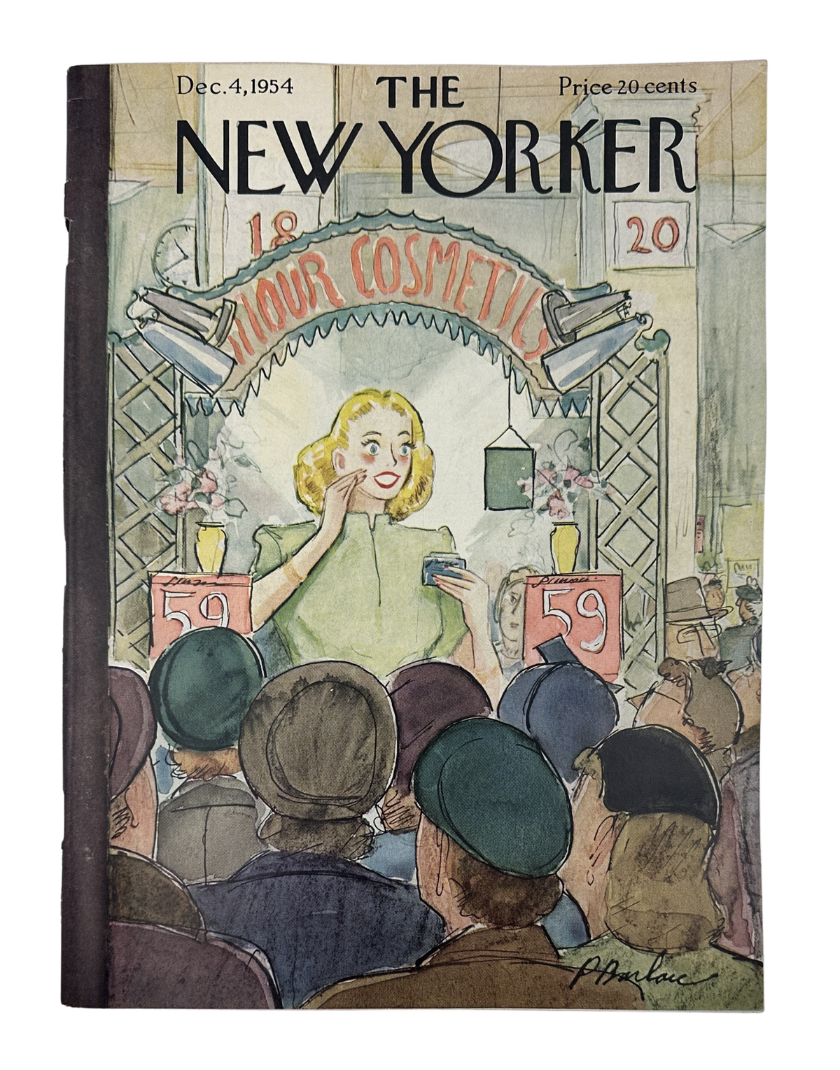 The New Yorker Magazine December 4, 1954 Hour Cosmetics Store Perry Barlow Cover
