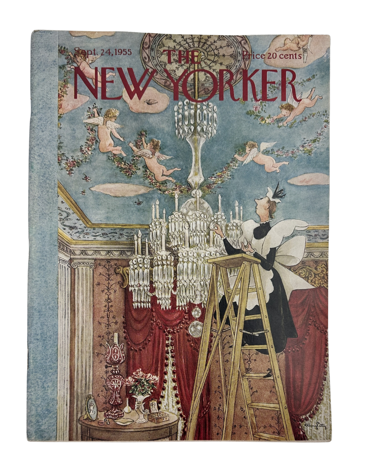The New Yorker Magazine September 24, 1955 Chandelier Cherubs Mary Petty Cover