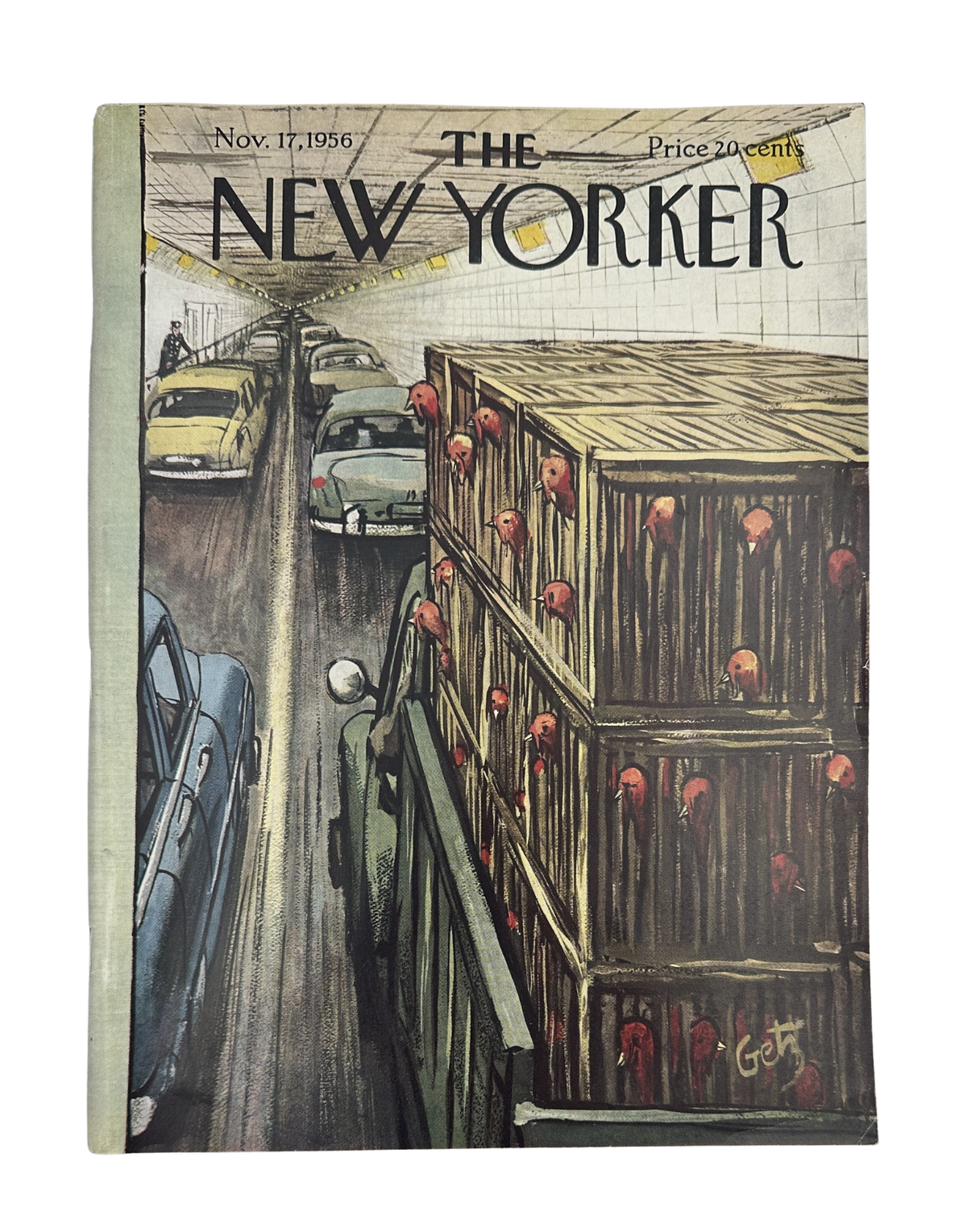 The New Yorker Magazine November 17, 1956 Turkey Crates Traffic Arthur Getz Cover