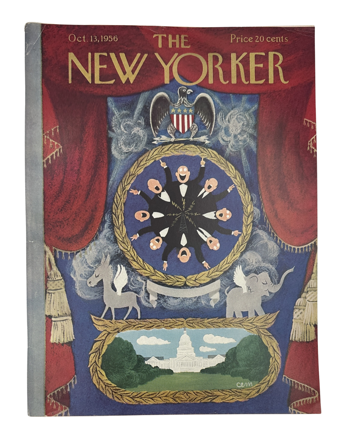 The New Yorker Magazine October 13, 1956 Politics DC Stage Charles Martin Cover