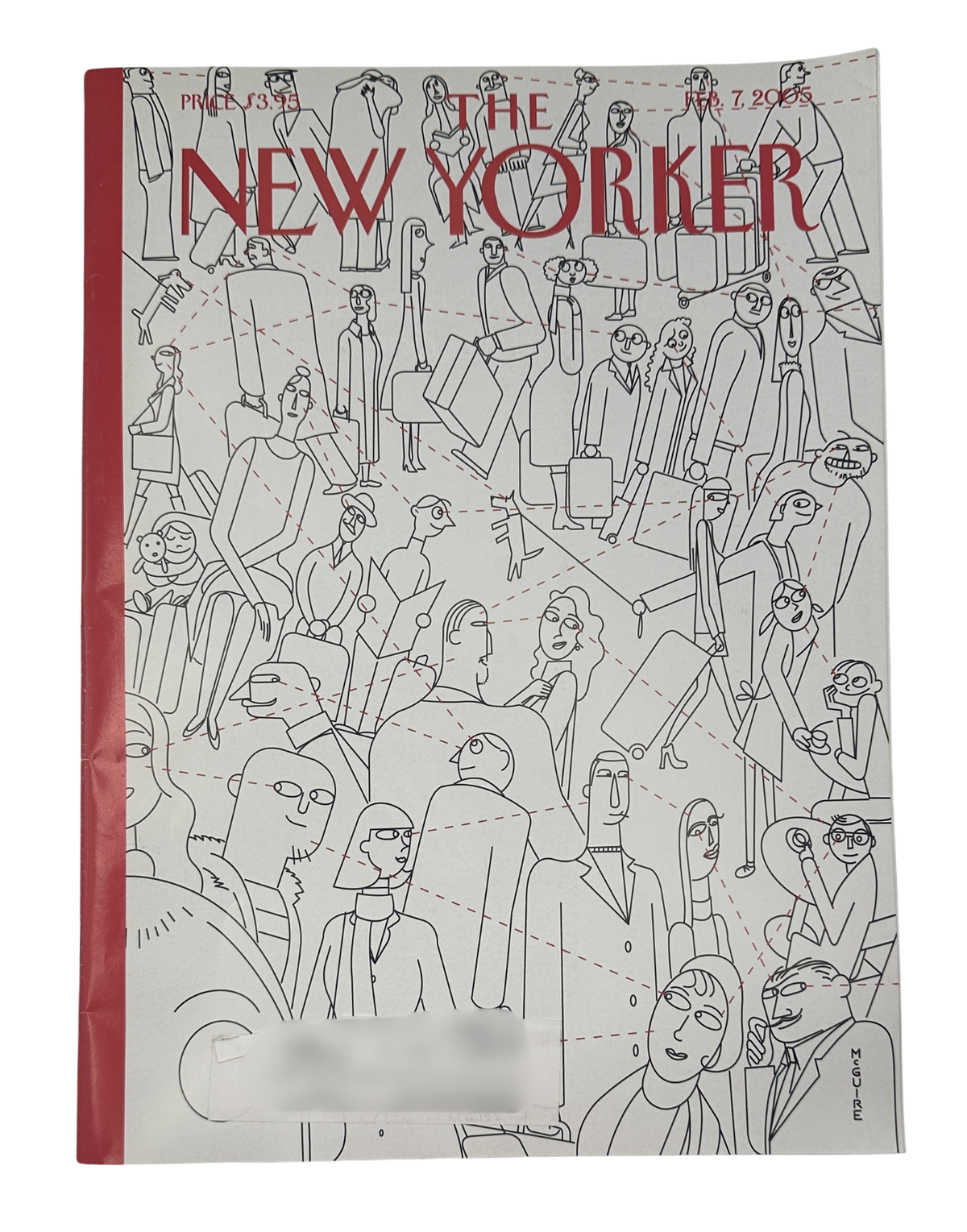The New Yorker Magazine February 7, 2005 Cupid’s Arrows Richard McGuire Cover VG, featuring the illustrated New Yorker cover with Cupid’s arrows crossing a busy city scene.