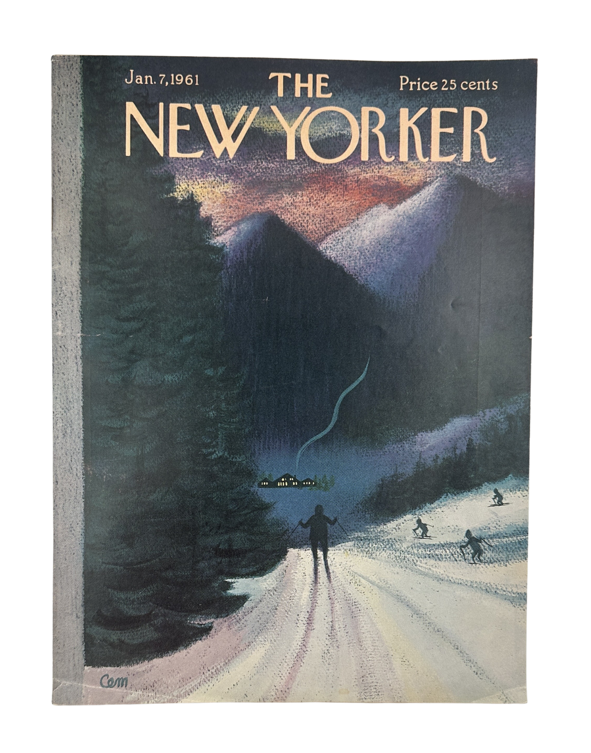 The New Yorker Magazine January 7, 1961 Skiing Mountain Charles Martin Cover