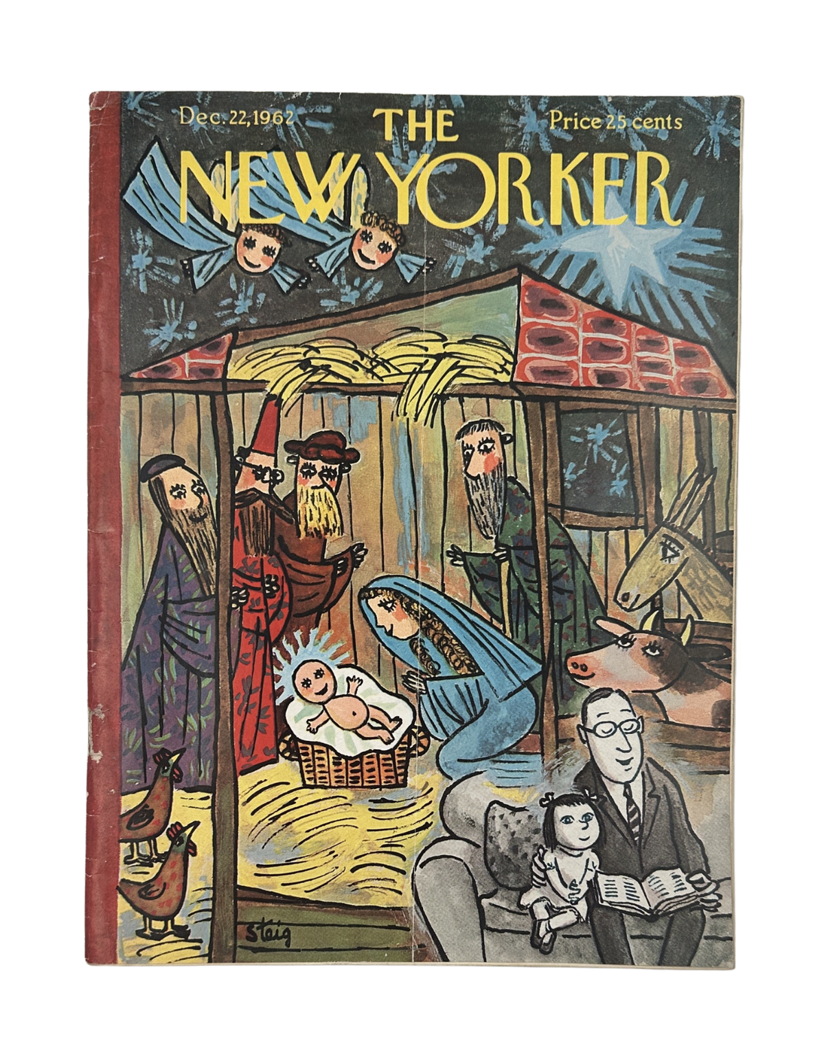 The New Yorker Magazine December 22, 1962 Christmas Nativity William Steig Cover
