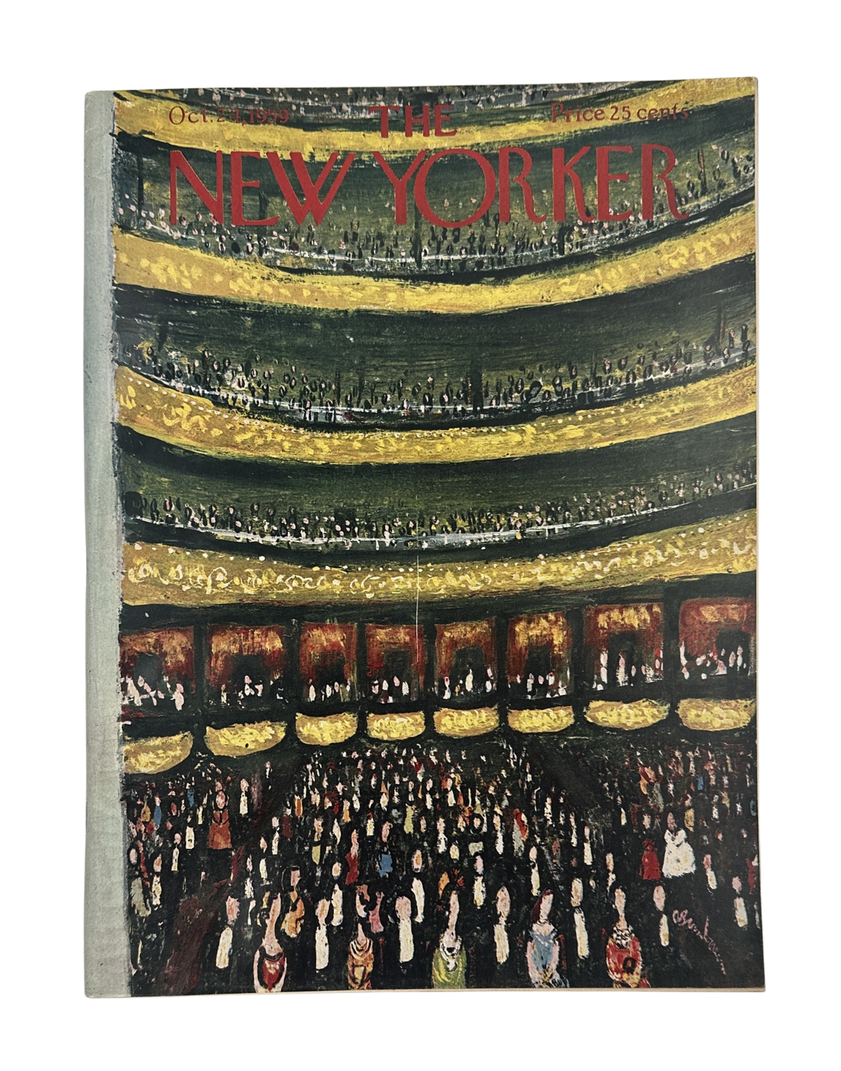 The New Yorker Magazine October 24, 1959 Opera House Audience Abe Birnbaum Cover