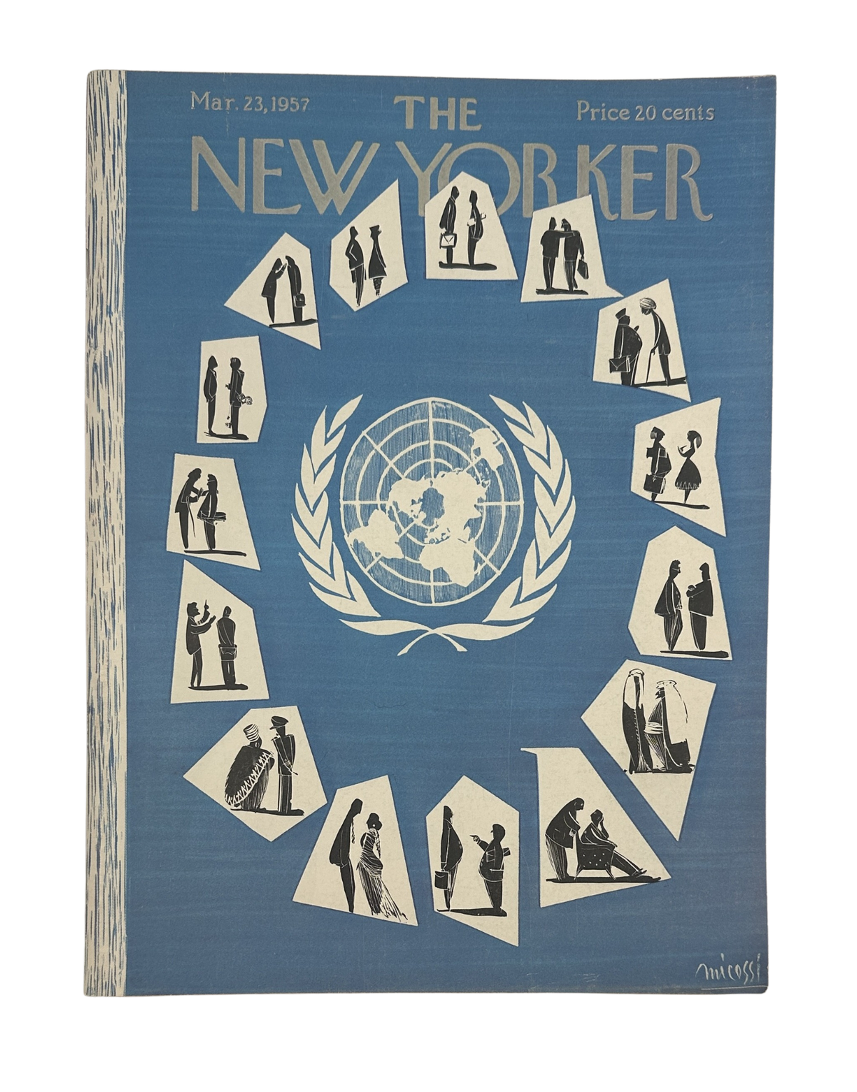 The New Yorker Magazine March 23, 1957 United Nations Mario Micossi Cover