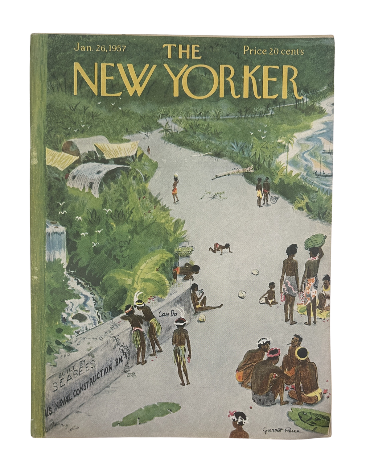 The New Yorker Magazine January 26, 1957 Seabees Caribbean Garrett Price Cover
